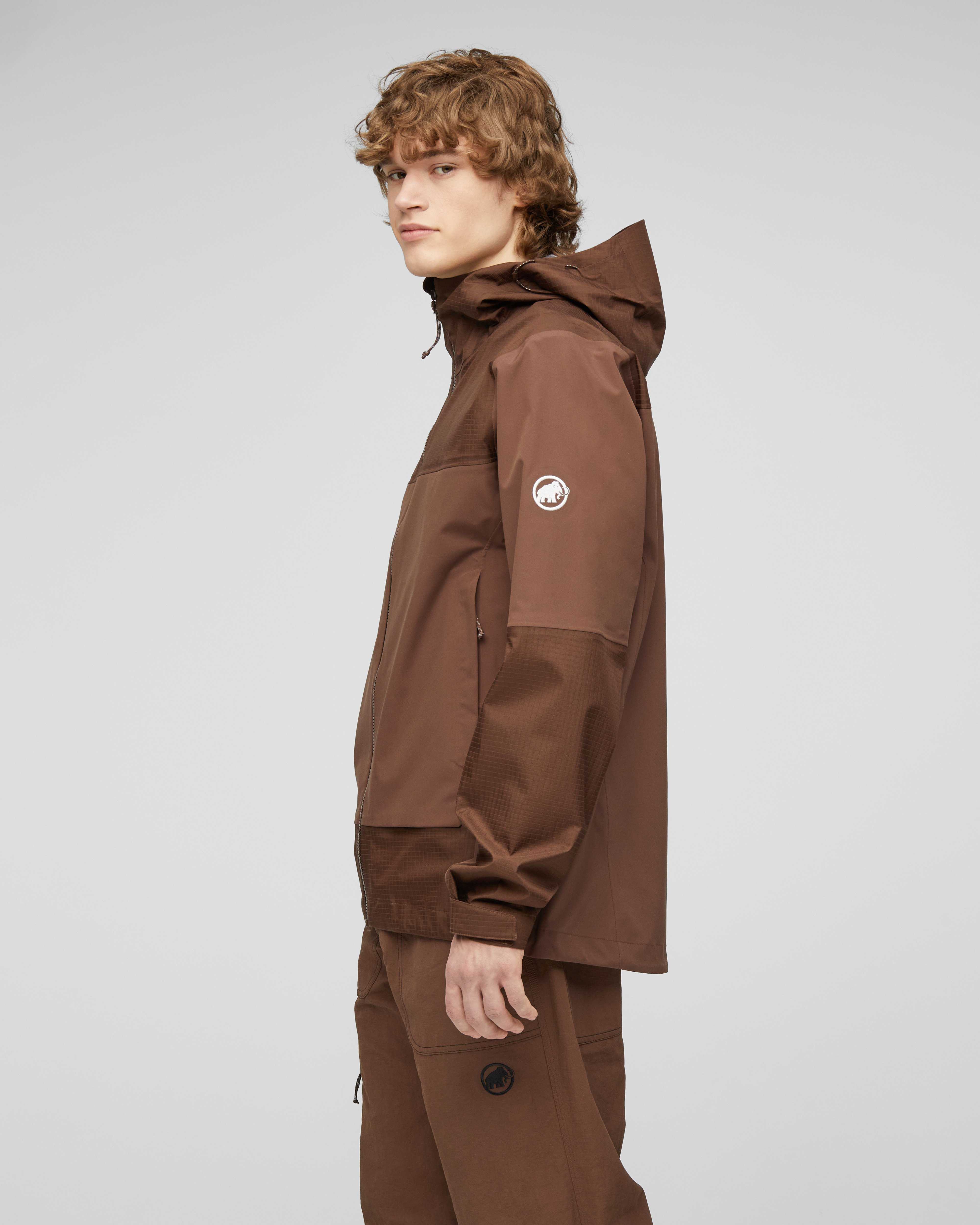 Mammut Ducan Guide HS Hooded Jacket Men, soil - Soil - Model side view