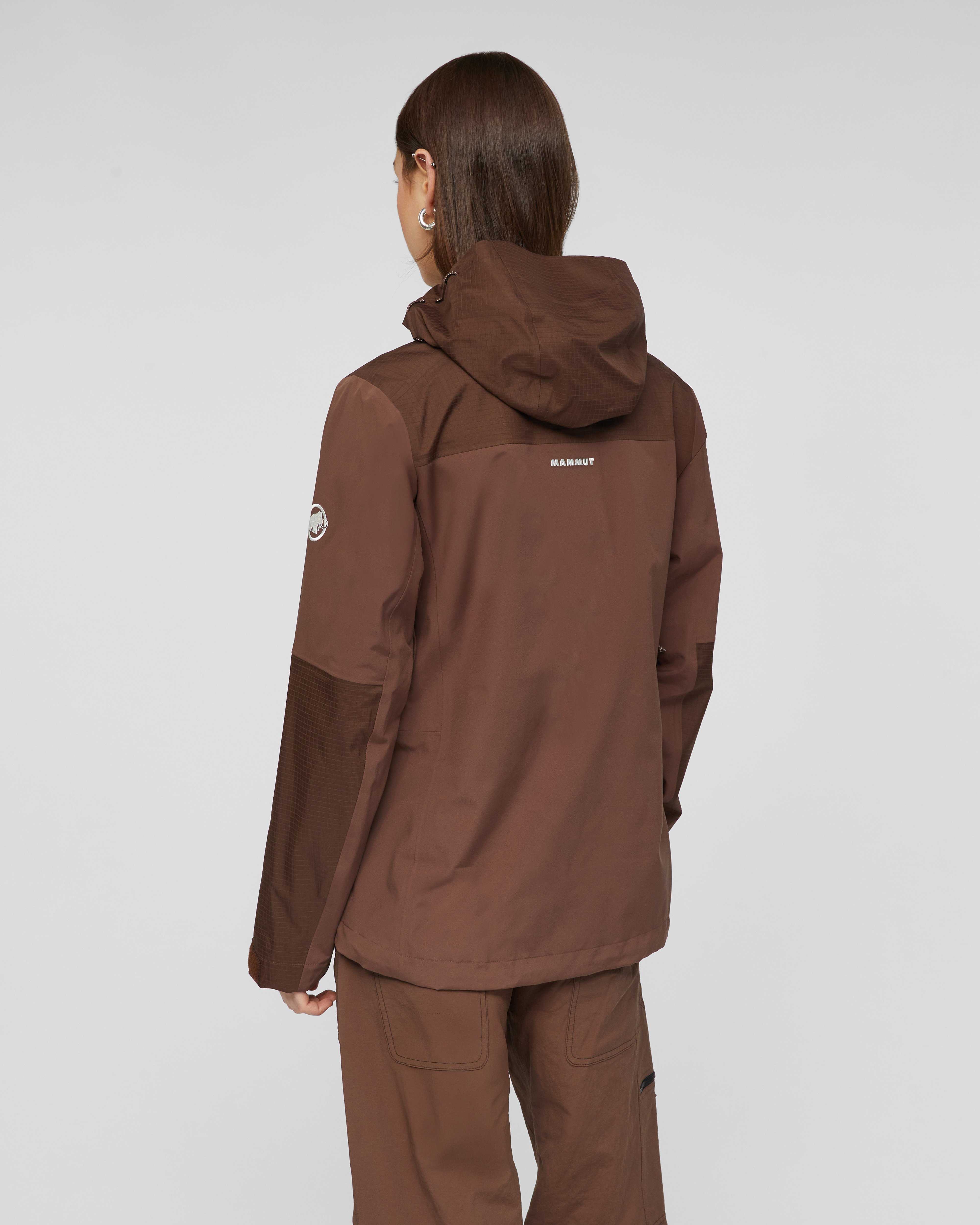 Mammut Ducan Guide HS Hooded Jacket Women, soil - Soil - Model back view