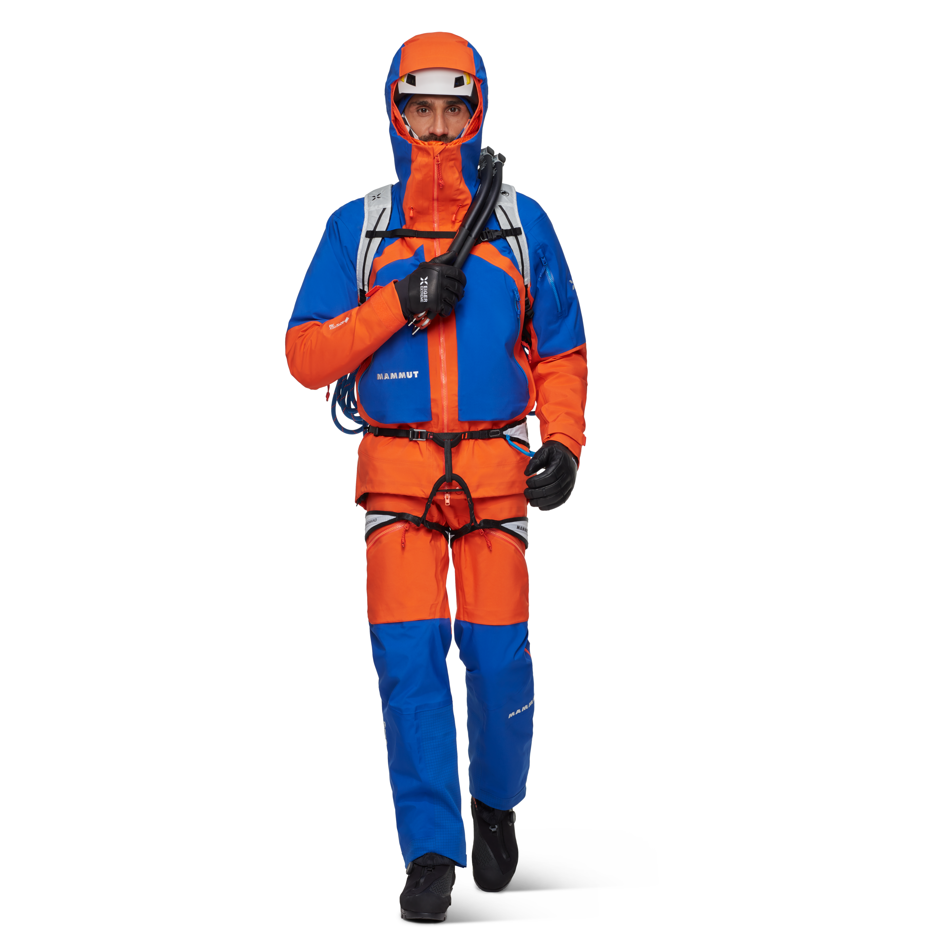 Mammut Eiger Nordwand Pro HS Hooded Jacket Men, eiger orange-eiger blue - Eiger orange-eiger blue