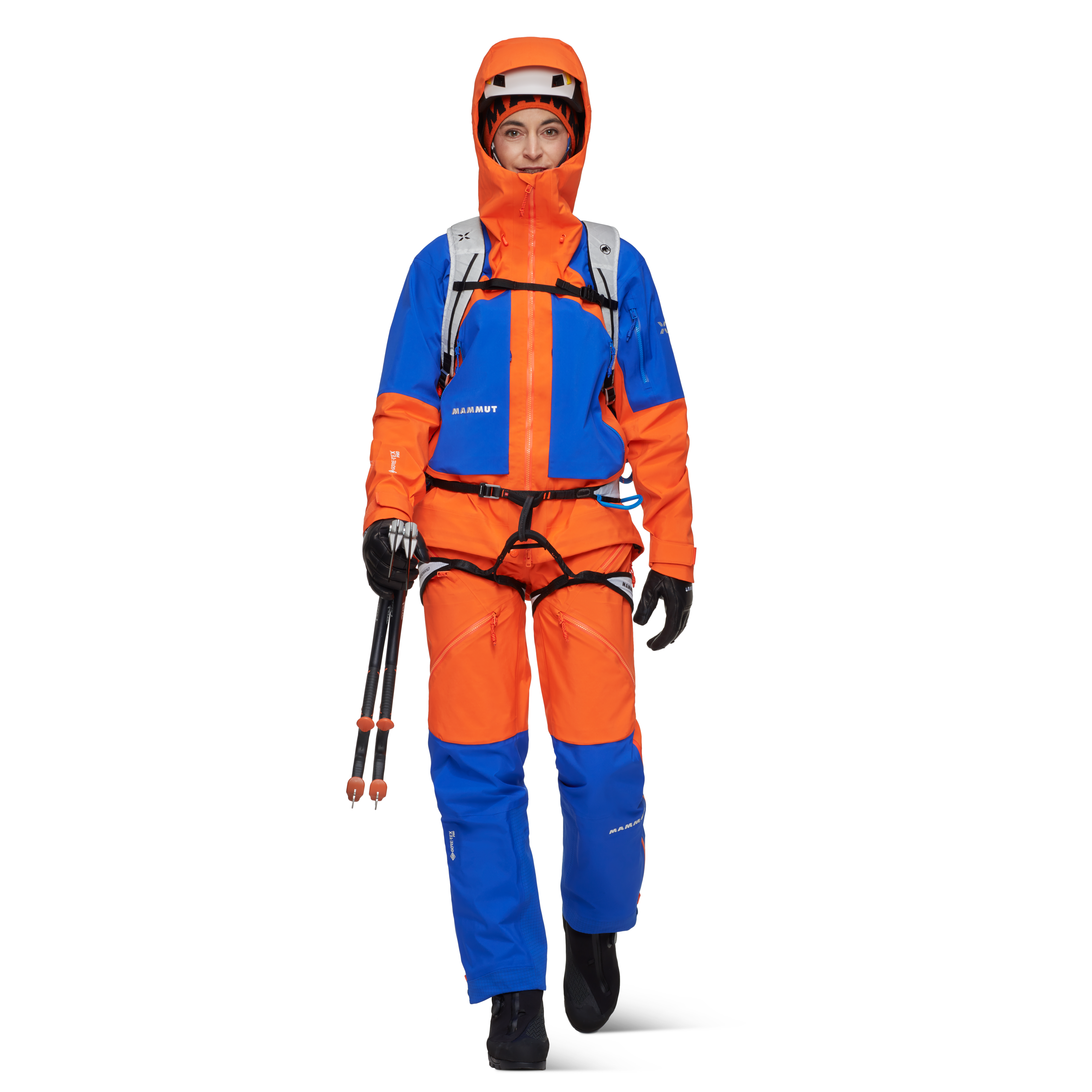 Mammut Eiger Nordwand Pro HS Hooded Jacket Women, eiger orange-eiger blue - Eiger orange-eiger blue