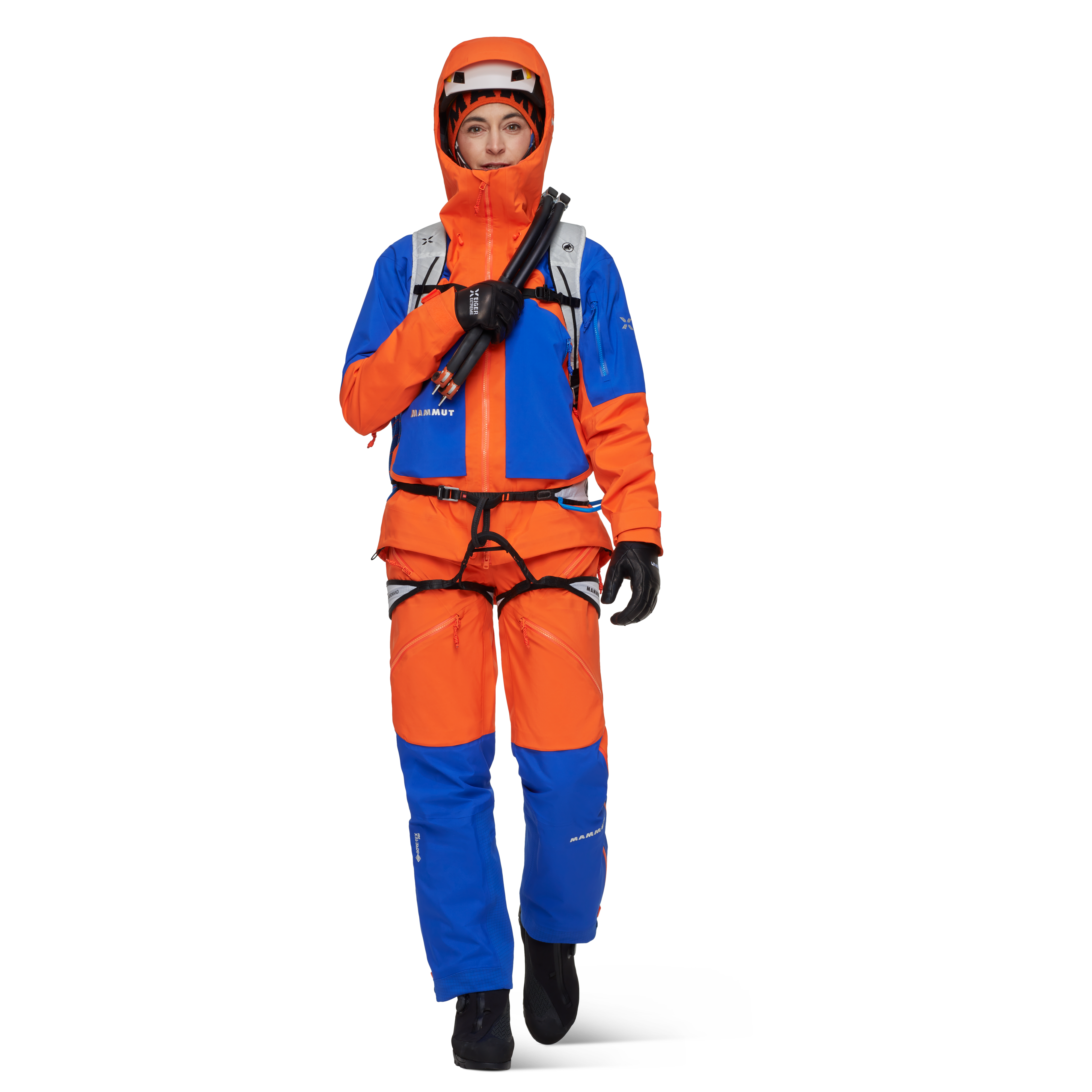 Mammut Eiger Nordwand Pro HS Hooded Jacket Women, eiger orange-eiger blue - Eiger orange-eiger blue
