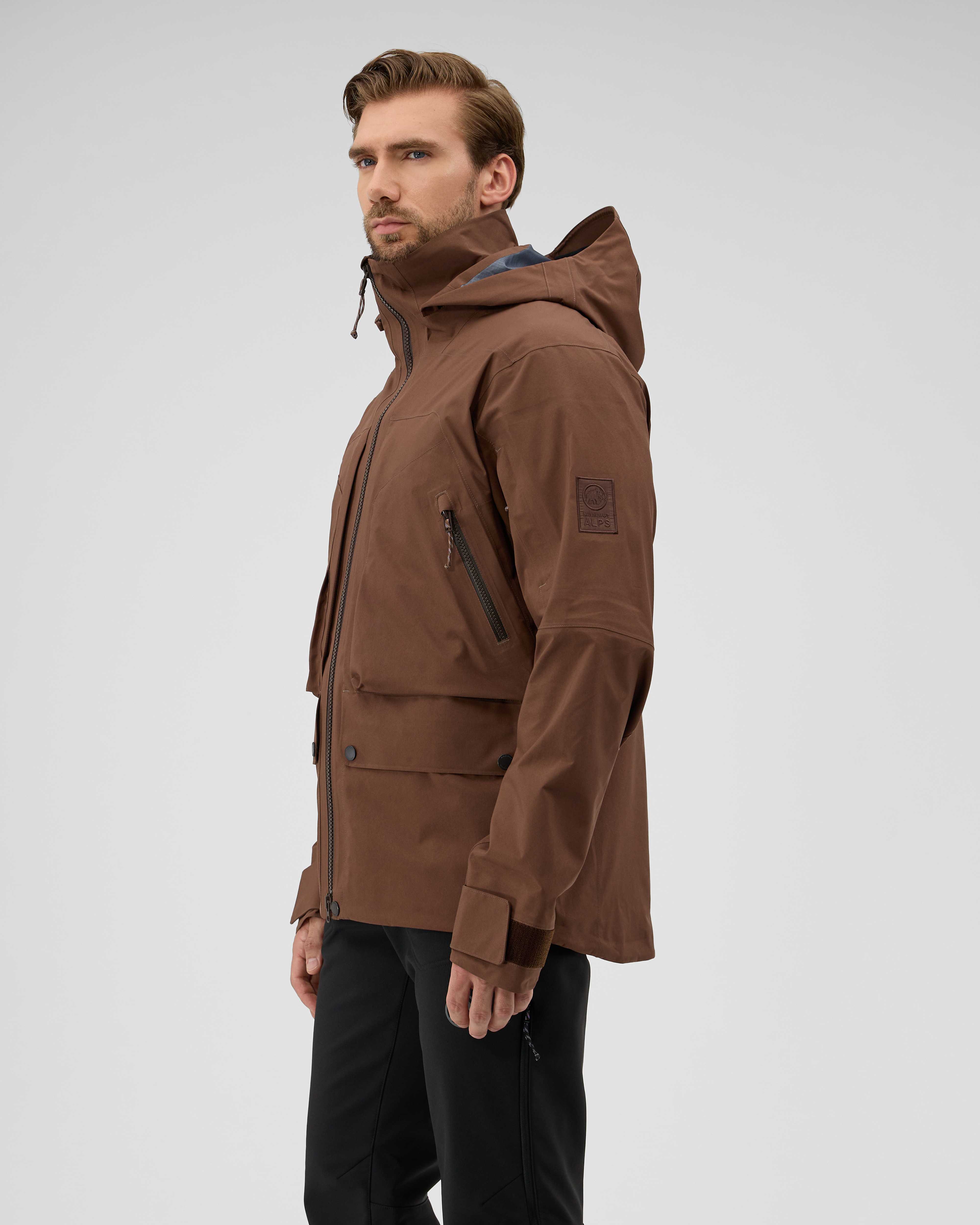 Mammut Alps HS Hooded Jacket Men, soil - Soil - Model side view
