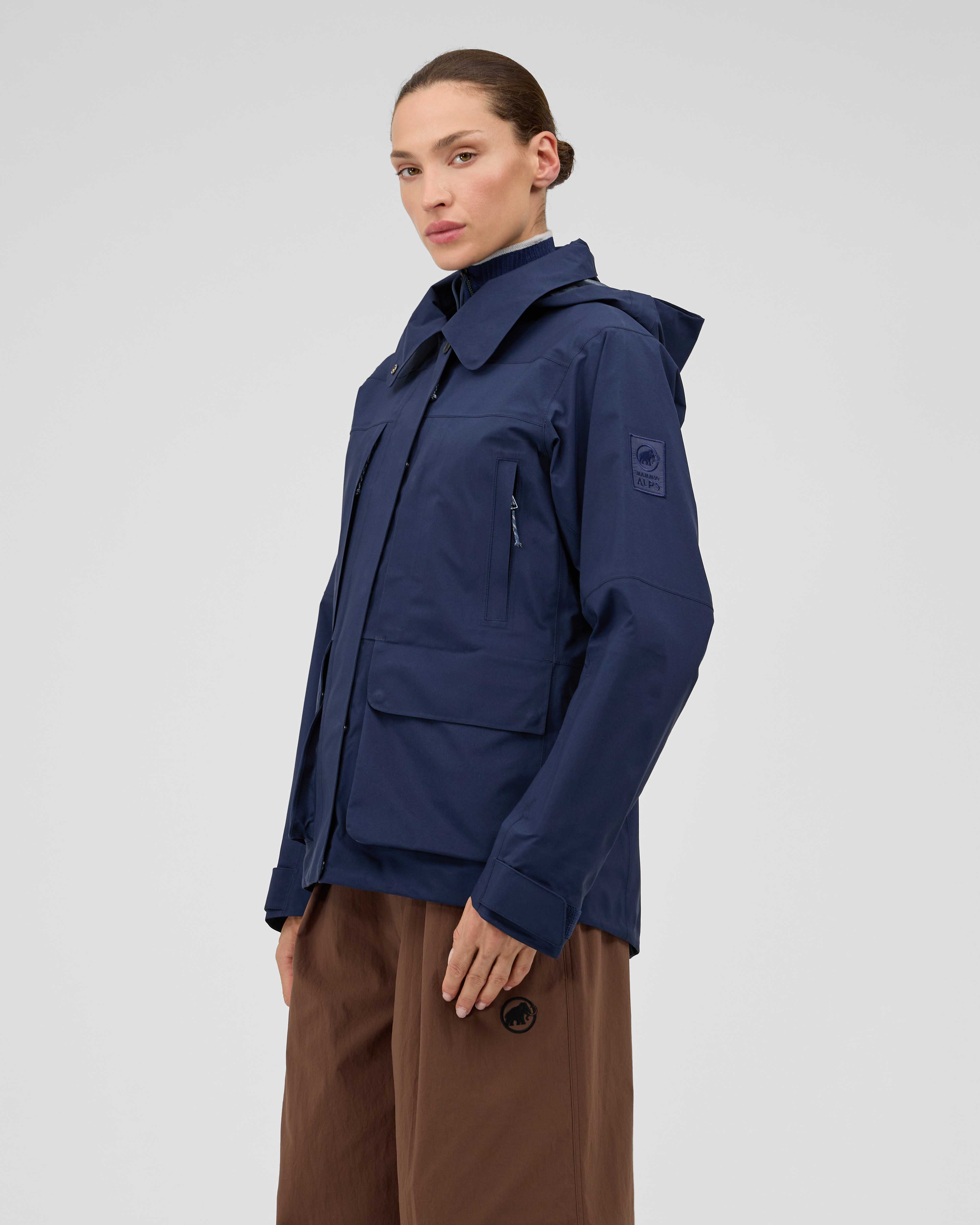 Mammut Alps HS Hooded Jacket Women, marine - Marine - Model side view