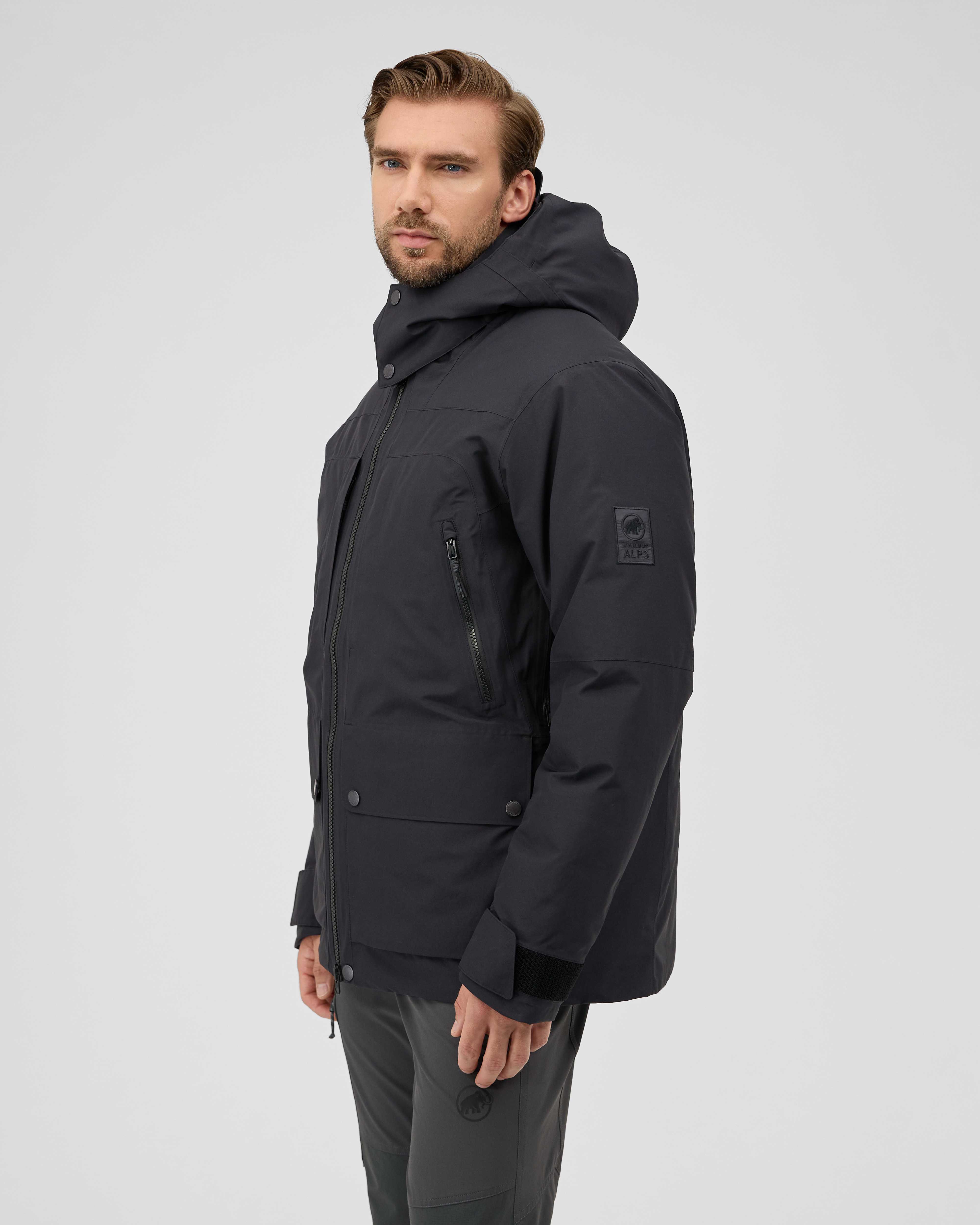 Mammut Alps HS Thermo Hooded Jacket Men, black - Black - Model side view