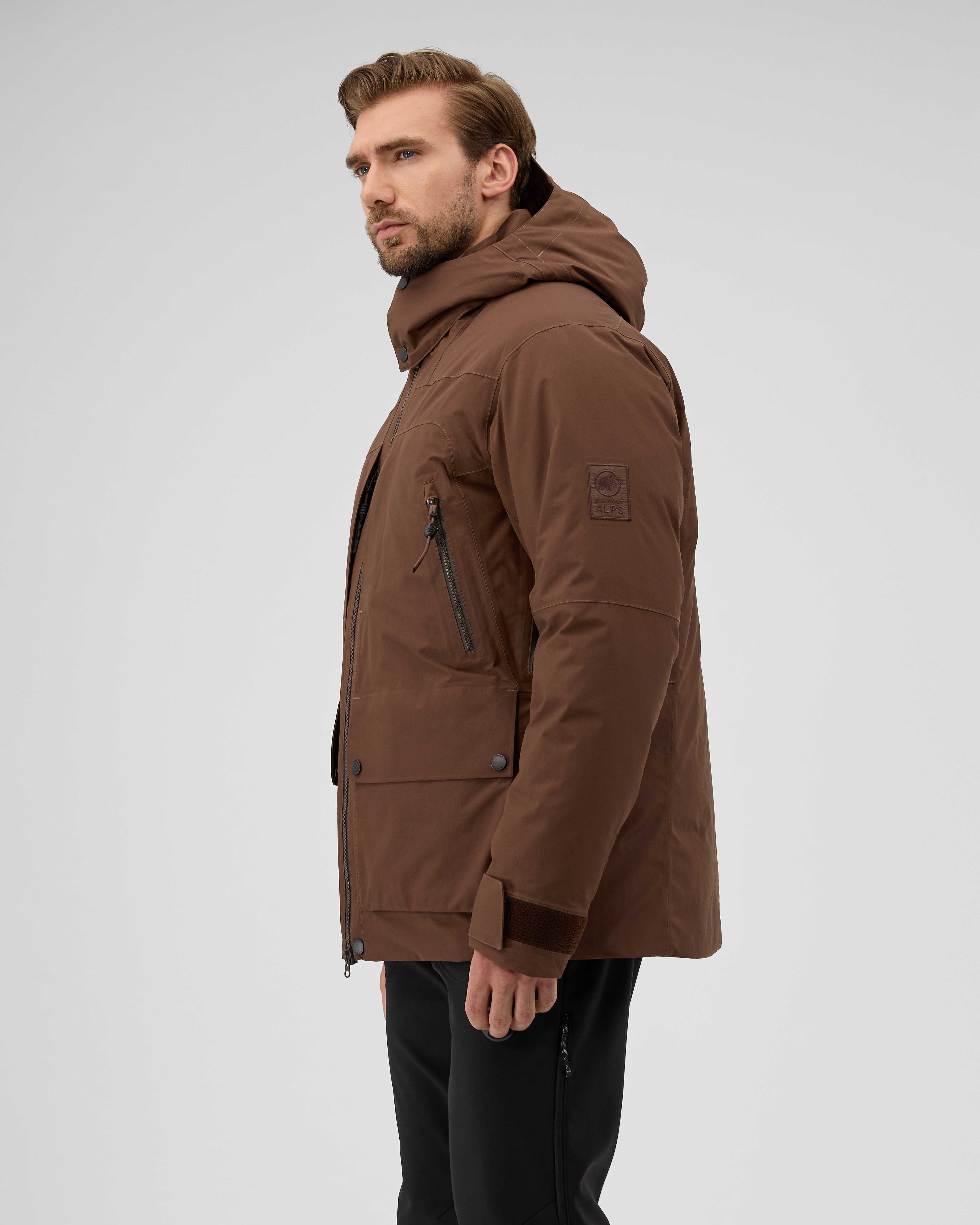 Mammut Alps HS Thermo Hooded Jacket Men, soil - Soil - Model side view