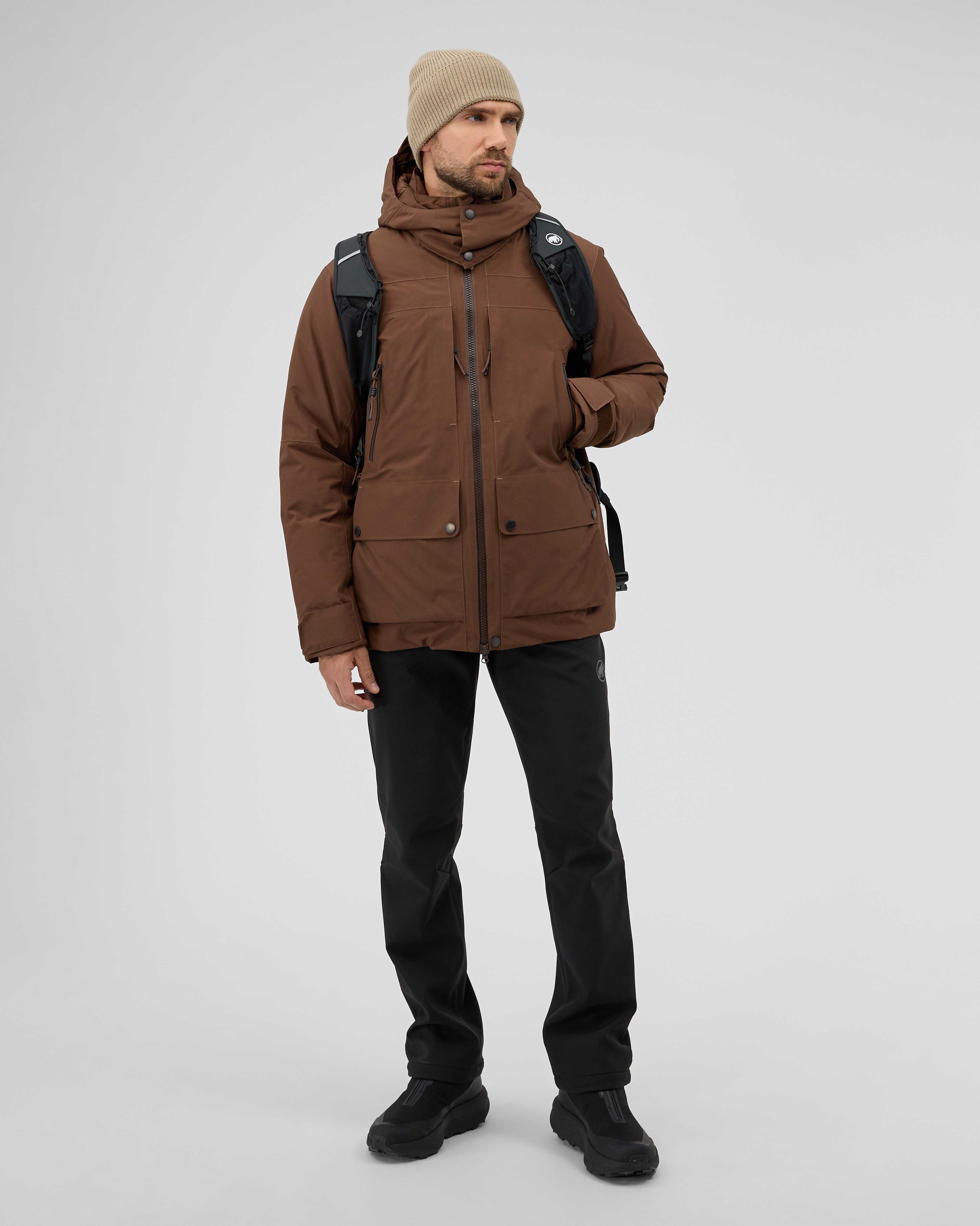 Mammut Alps HS Thermo Hooded Jacket Men, soil - Soil - Outdoor view