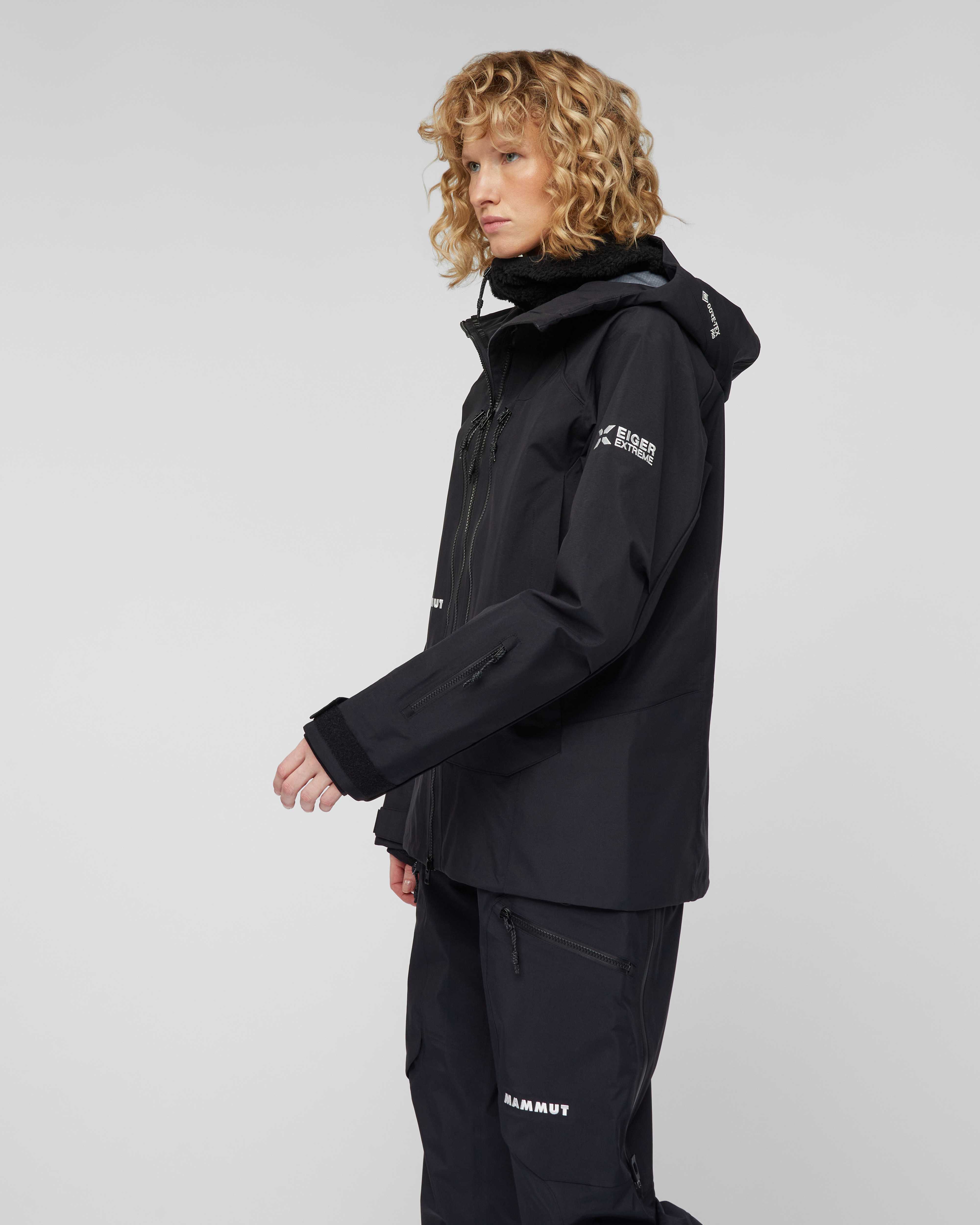 Mammut Eiger Free Pro HS Hooded Jacket Women, black - Black - Model side view