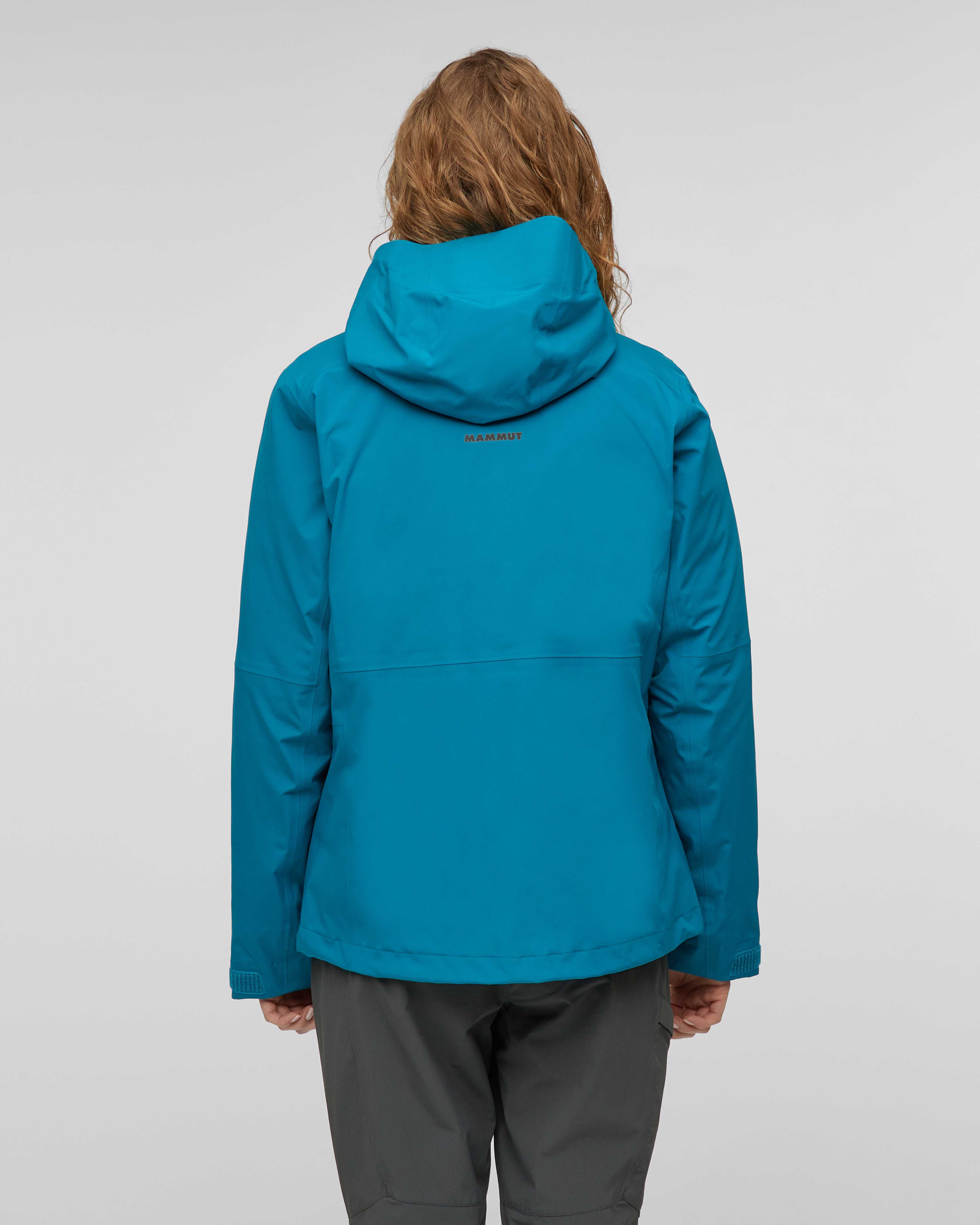 Mammut Linard Guide 3 in 1 HS Hooded Jacket Women, deep teal-deep teal - Deep teal-deep teal - Model back view