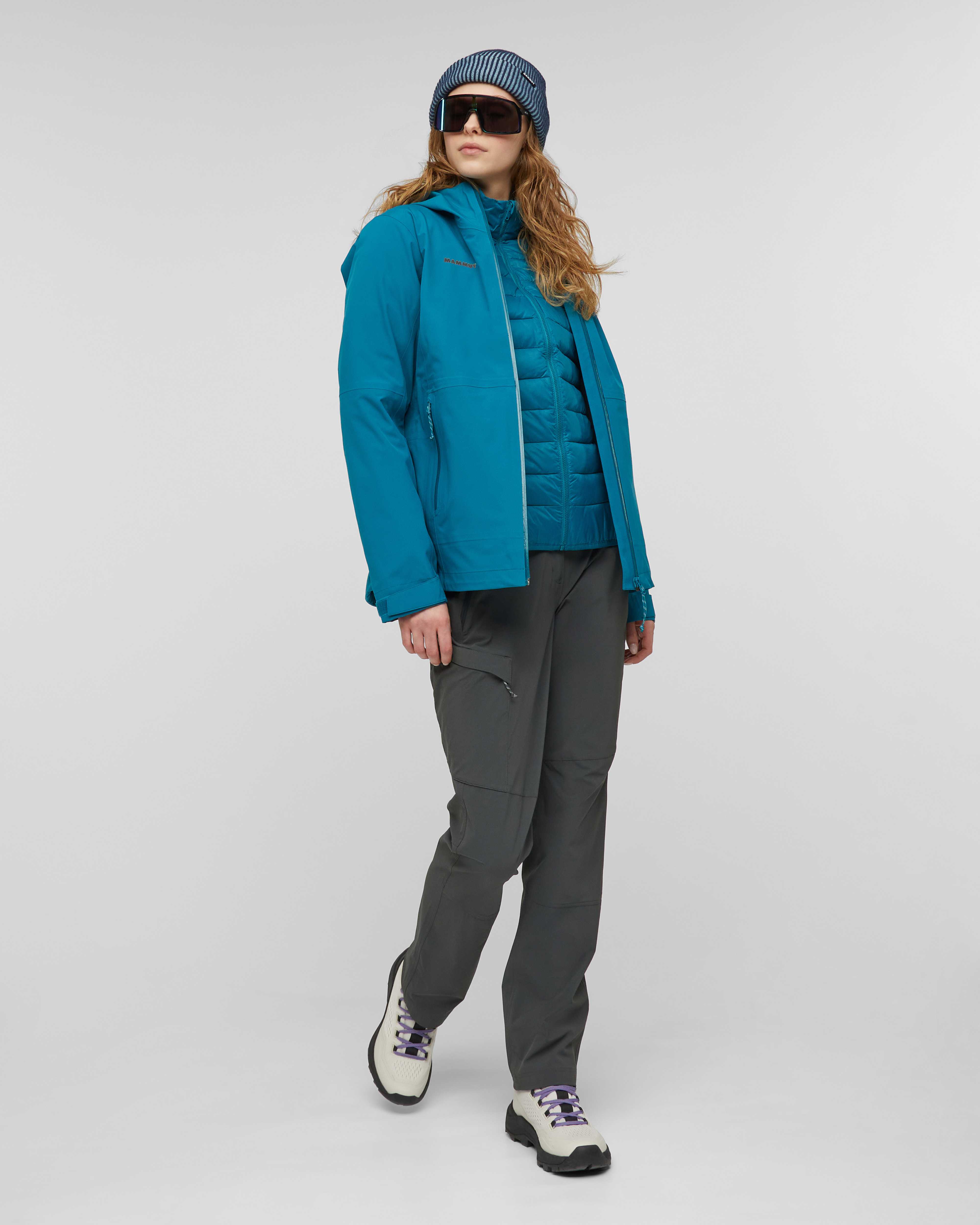 Mammut Linard Guide 3 in 1 HS Hooded Jacket Women, deep teal-deep teal - Deep teal-deep teal - Outdoor view