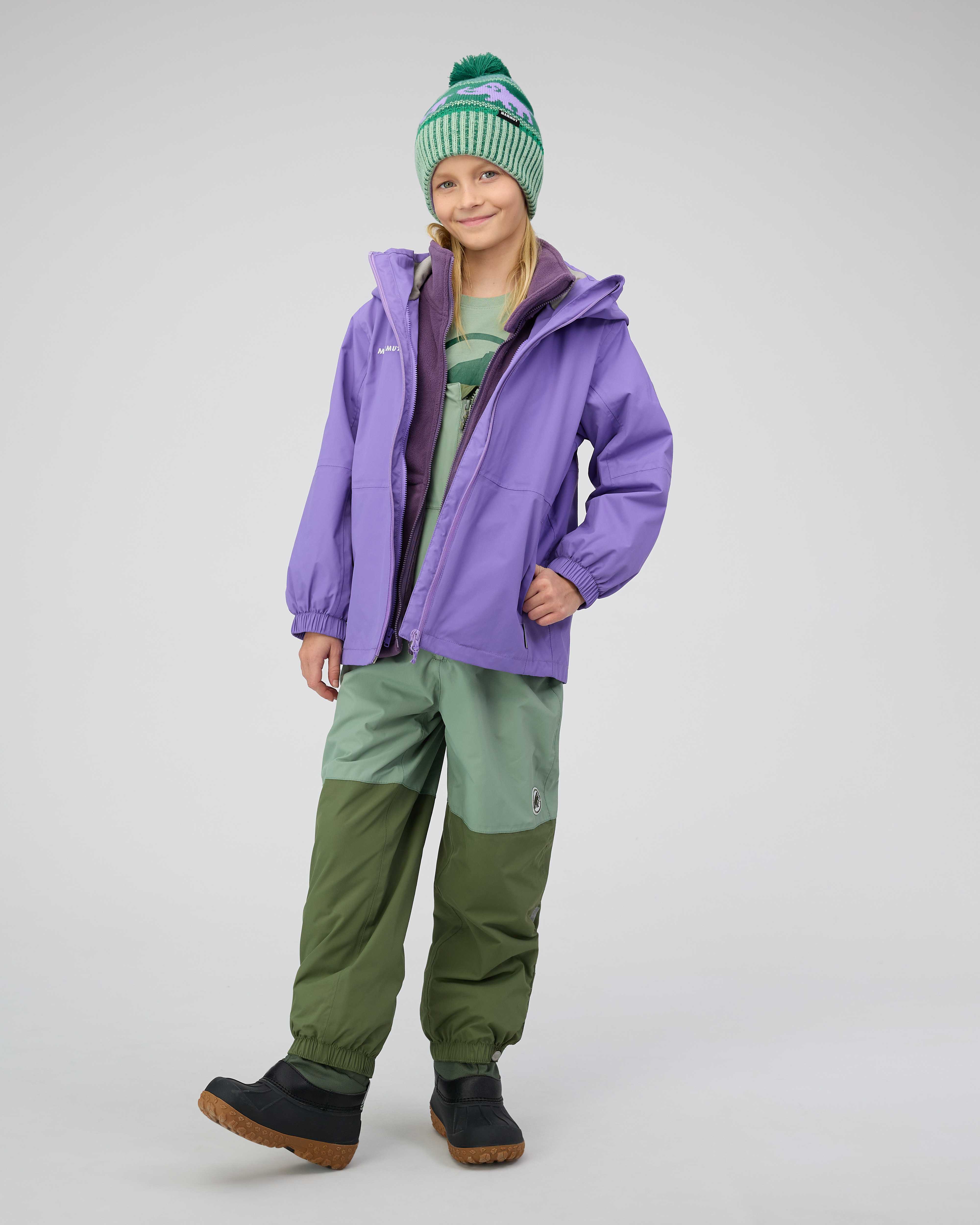 Mammut Treeline 3 in 1 HS Hooded Jacket Kids, lavandin-paloja - Lavandin-paloja - Outdoor view