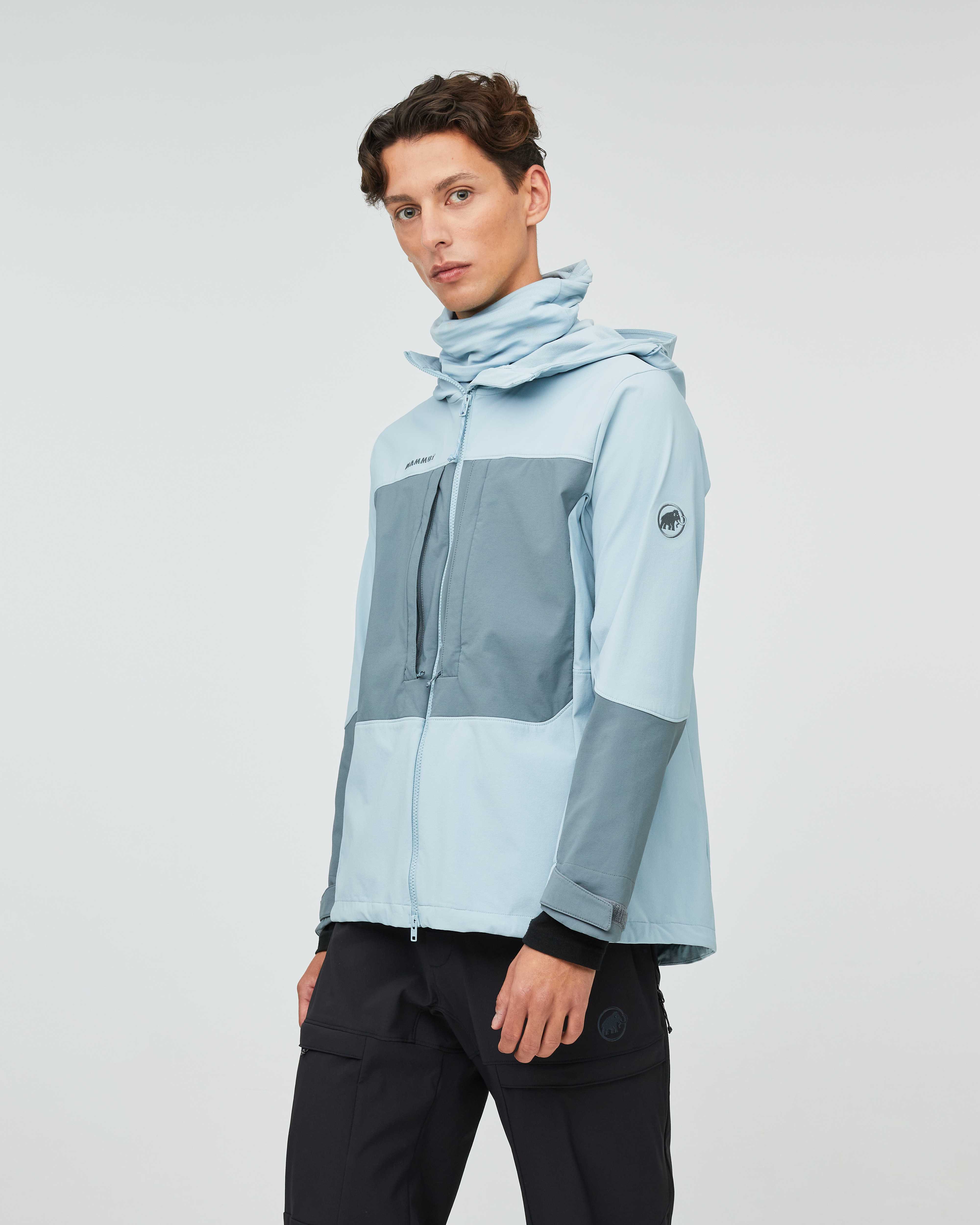 Mammut Skintrack SO Hooded Jacket Men, strata-nebla - Strata-nebla - Model side view