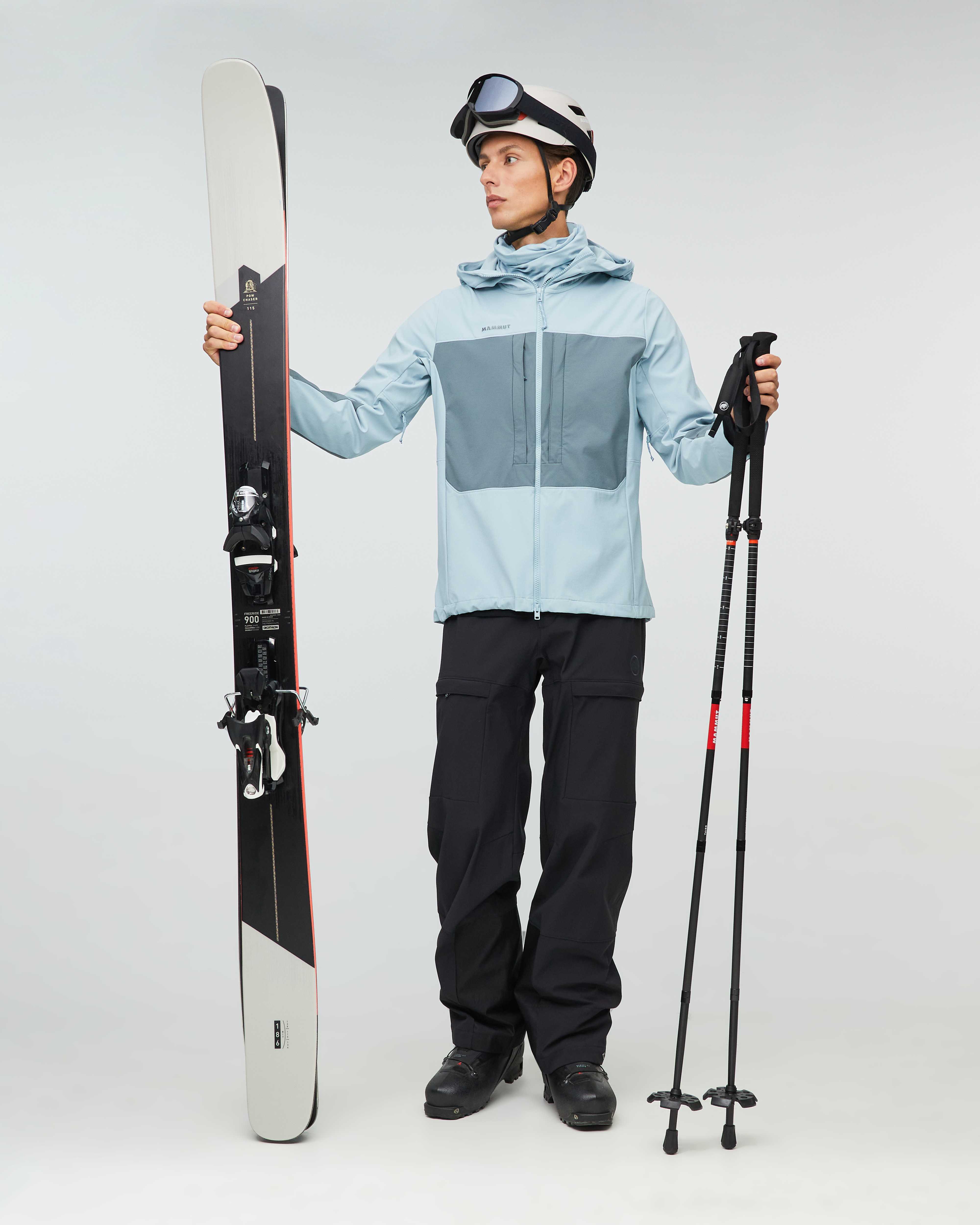 Mammut Skintrack SO Hooded Jacket Men, strata-nebla - Strata-nebla - Outdoor view