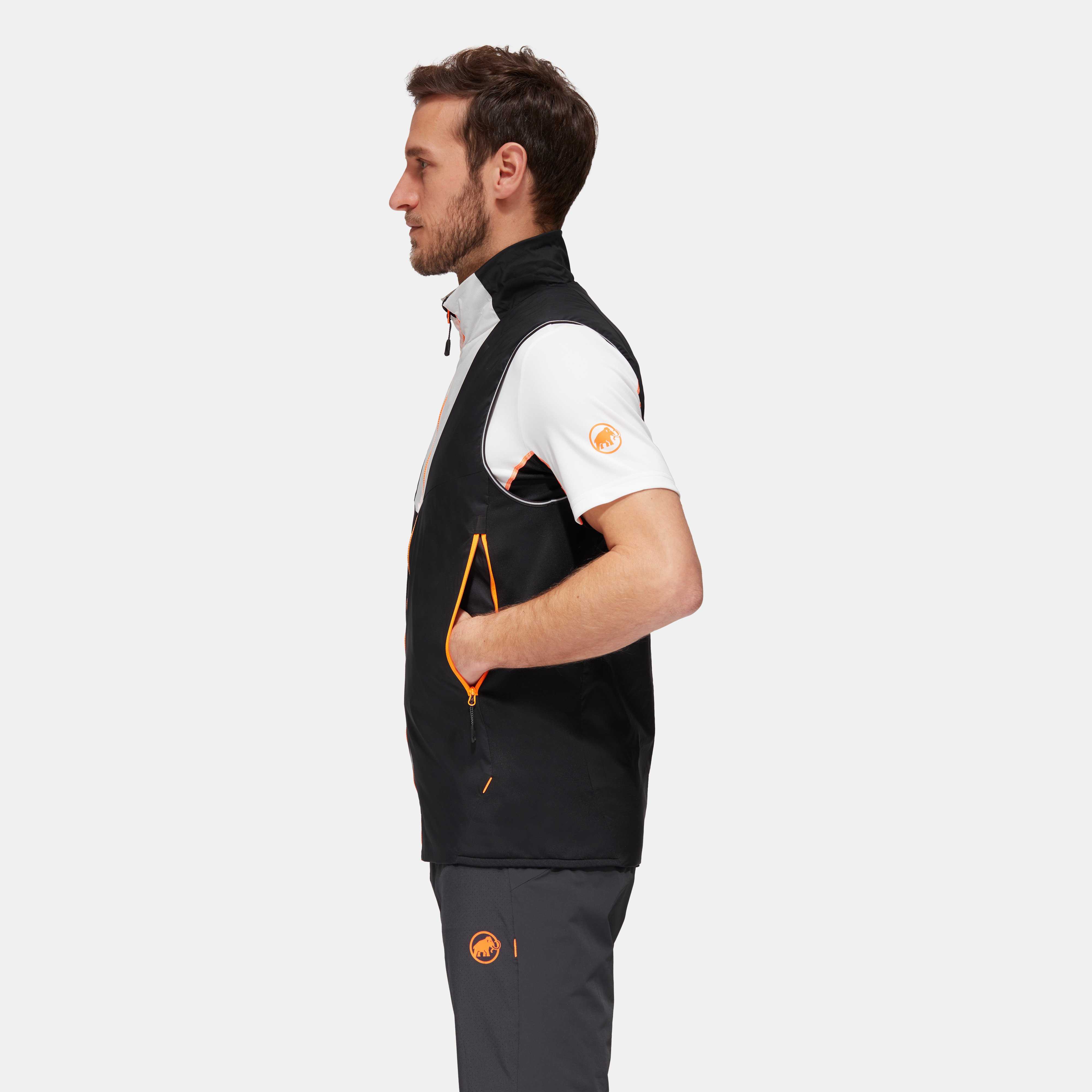 Mammut Rime Light In Flex Vest Men - black-white-vibrant orange, S - Black-white-vibrant orange
