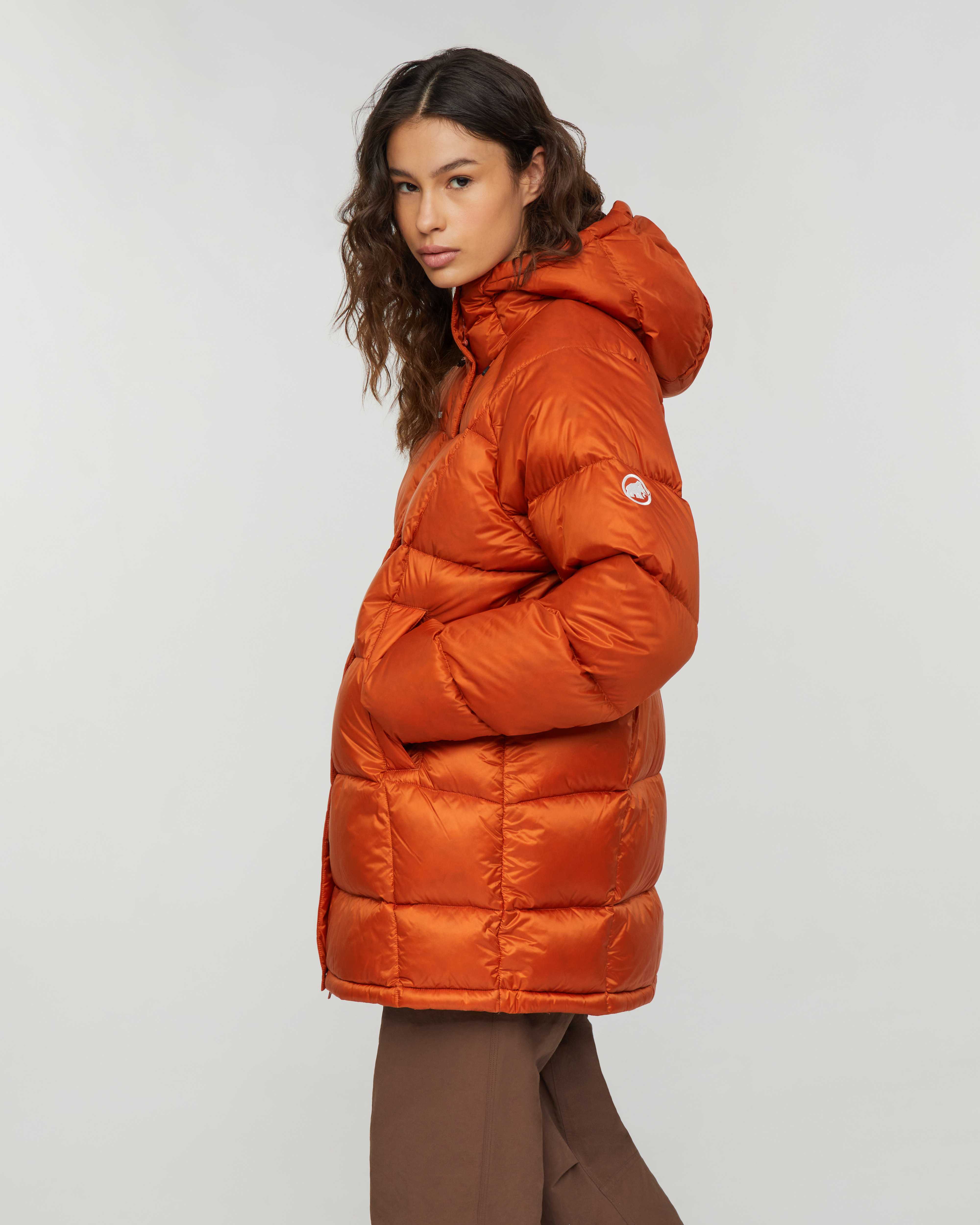 Mammut Glacier Glow IN Hooded Parka Women, autumn larice - Autumn larice - Model side view