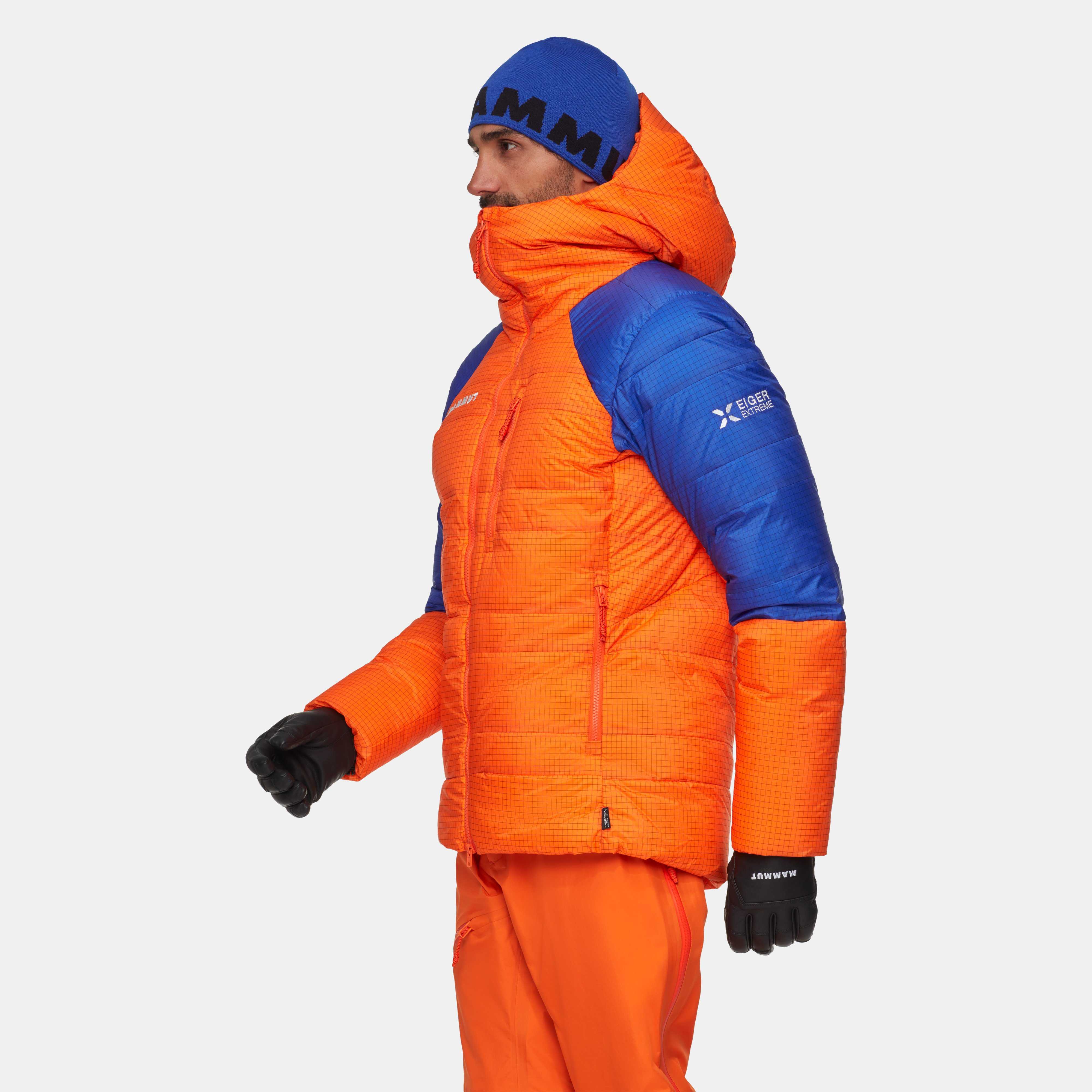 Mammut Eiger Nordwand Advanced Down IN Hooded Jacket Men, eiger orange-eiger blue - Eiger orange-eiger blue