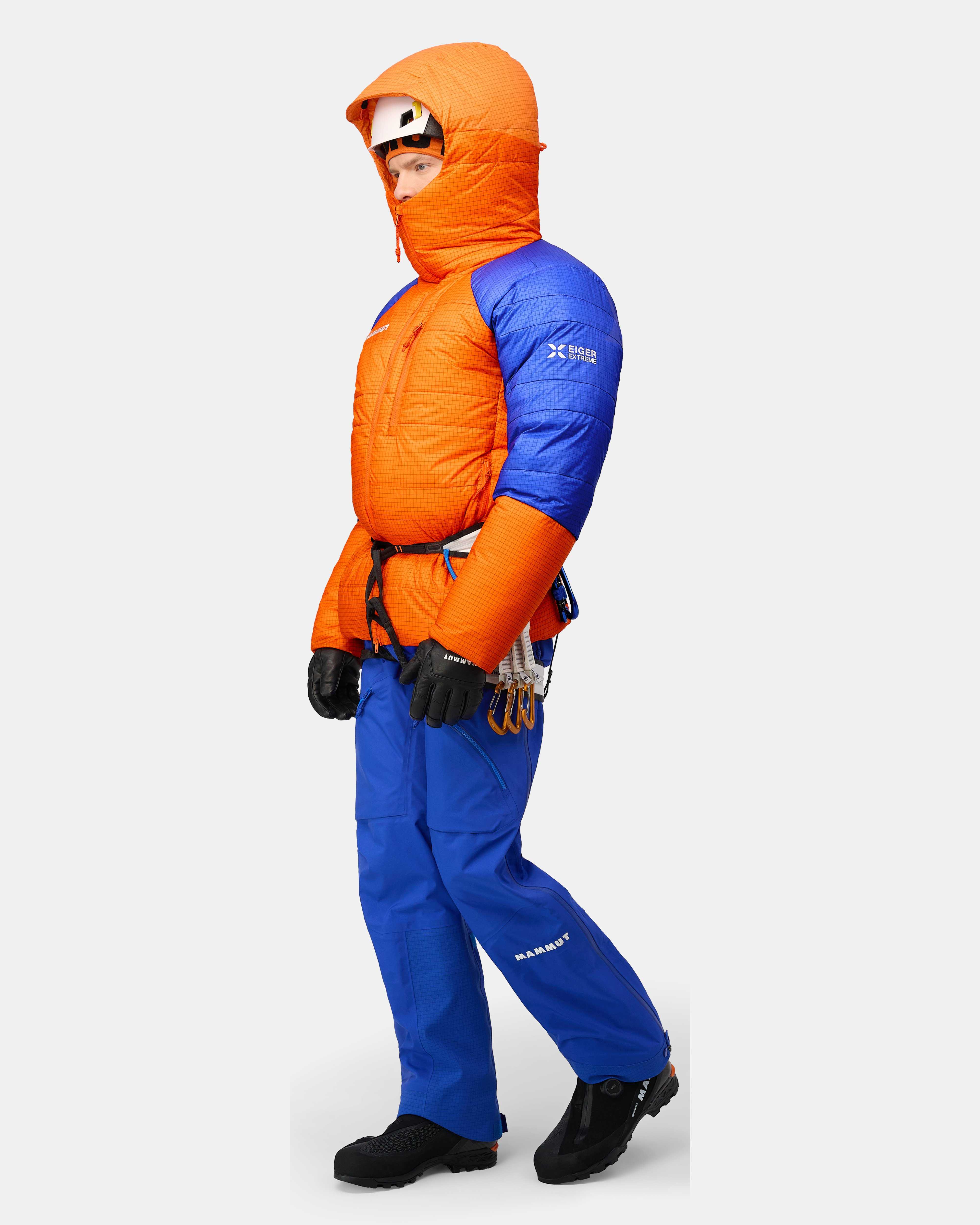 Mammut Eiger Nordwand Advanced Down IN Hooded Jacket Men, eiger orange-eiger blue - Eiger orange-eiger blue
