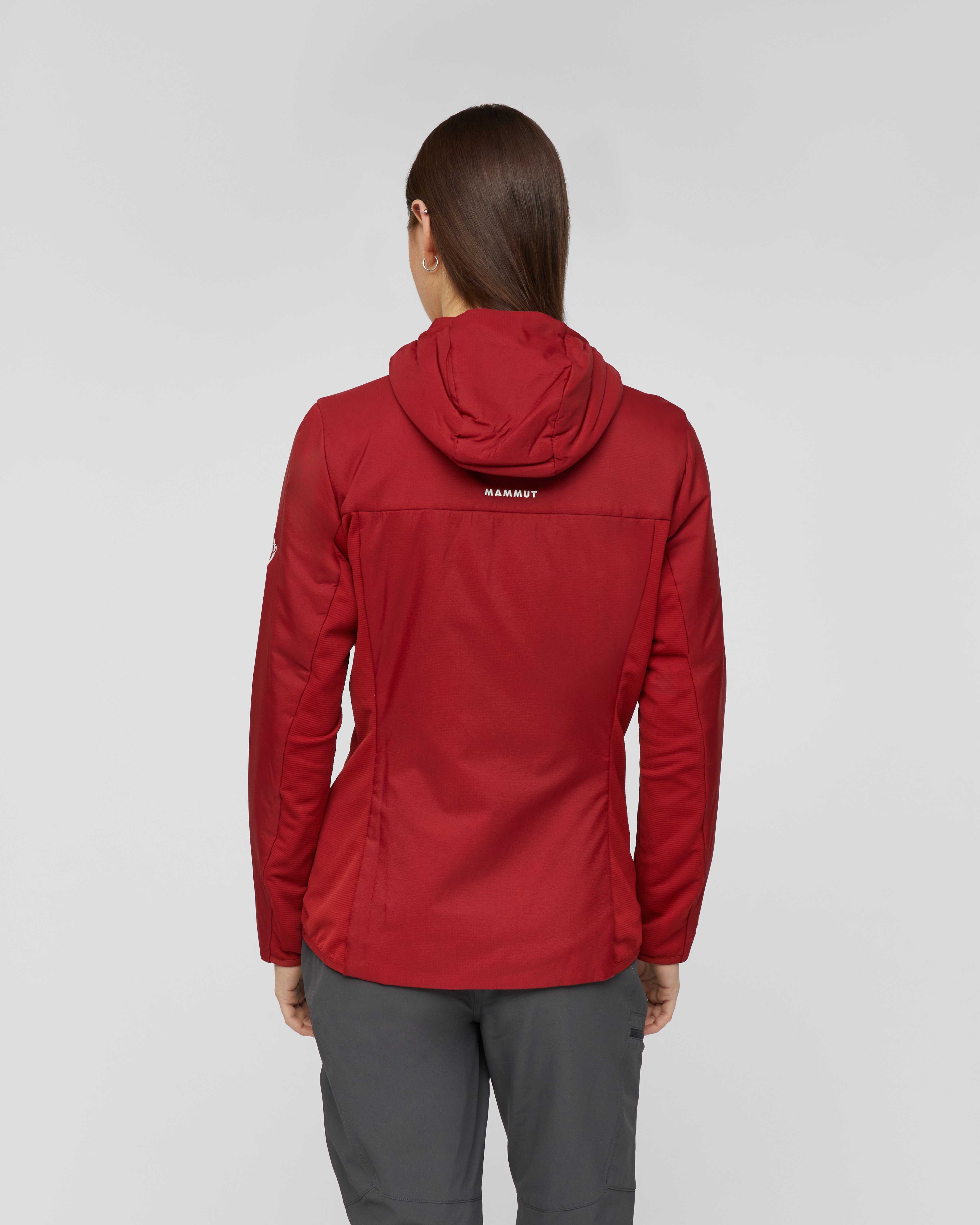 Mammut Rime Light IN Hybrid Hooded Jacket Women, dark mammut red - Dark mammut red - Model back view