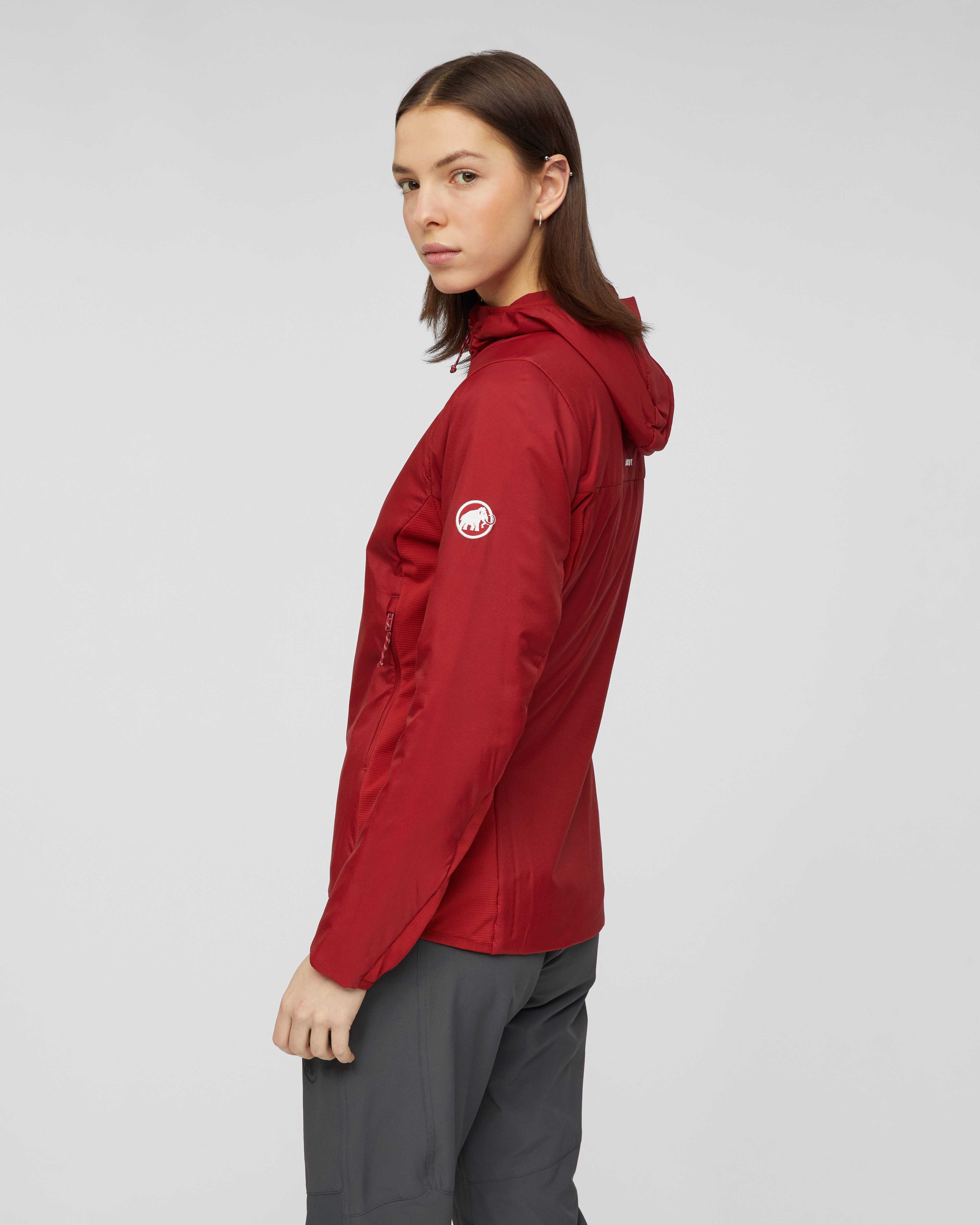 Mammut Rime Light IN Hybrid Hooded Jacket Women, dark mammut red - Dark mammut red - Model side view