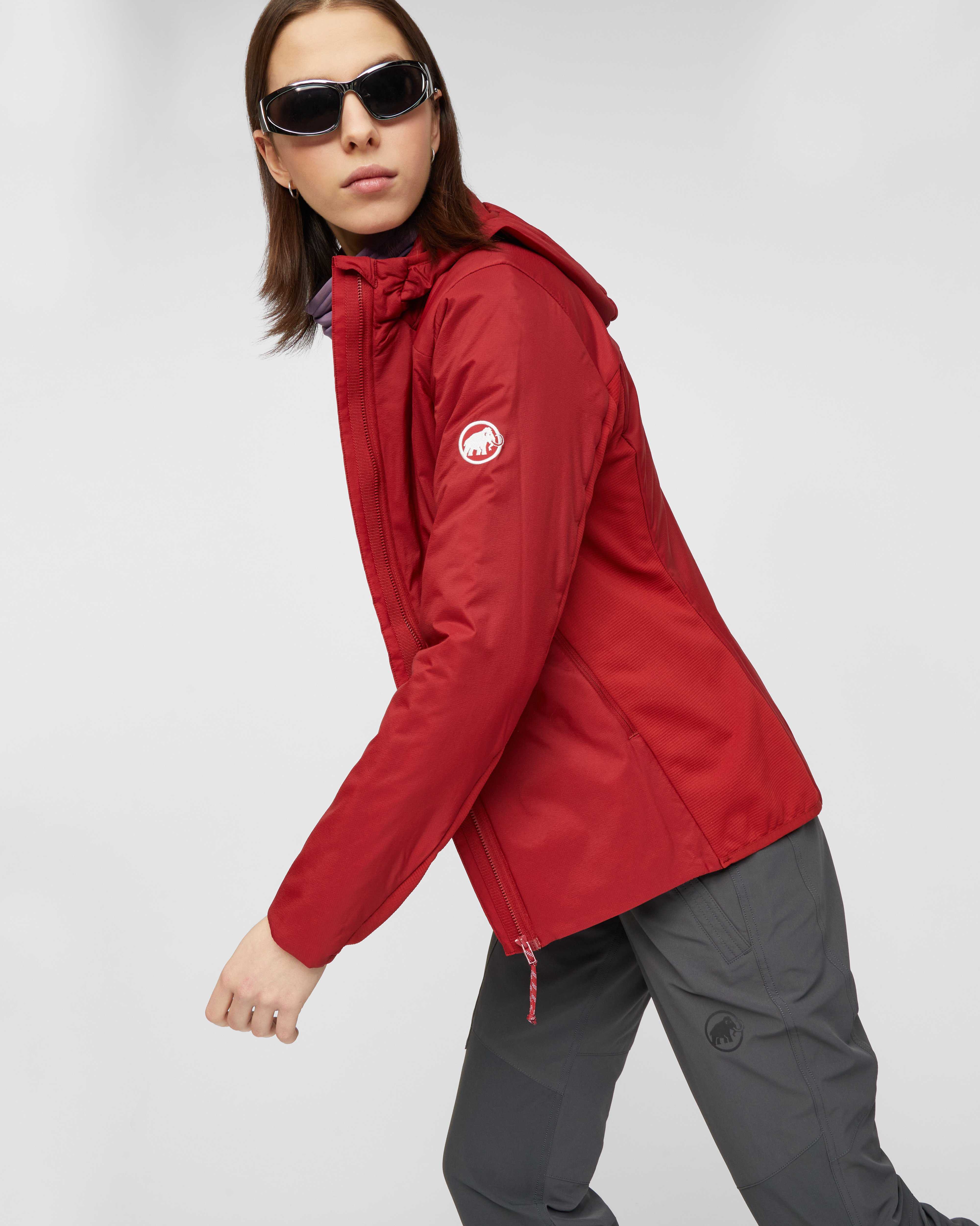 Mammut Rime Light IN Hybrid Hooded Jacket Women, dark mammut red - Dark mammut red - Outdoor view