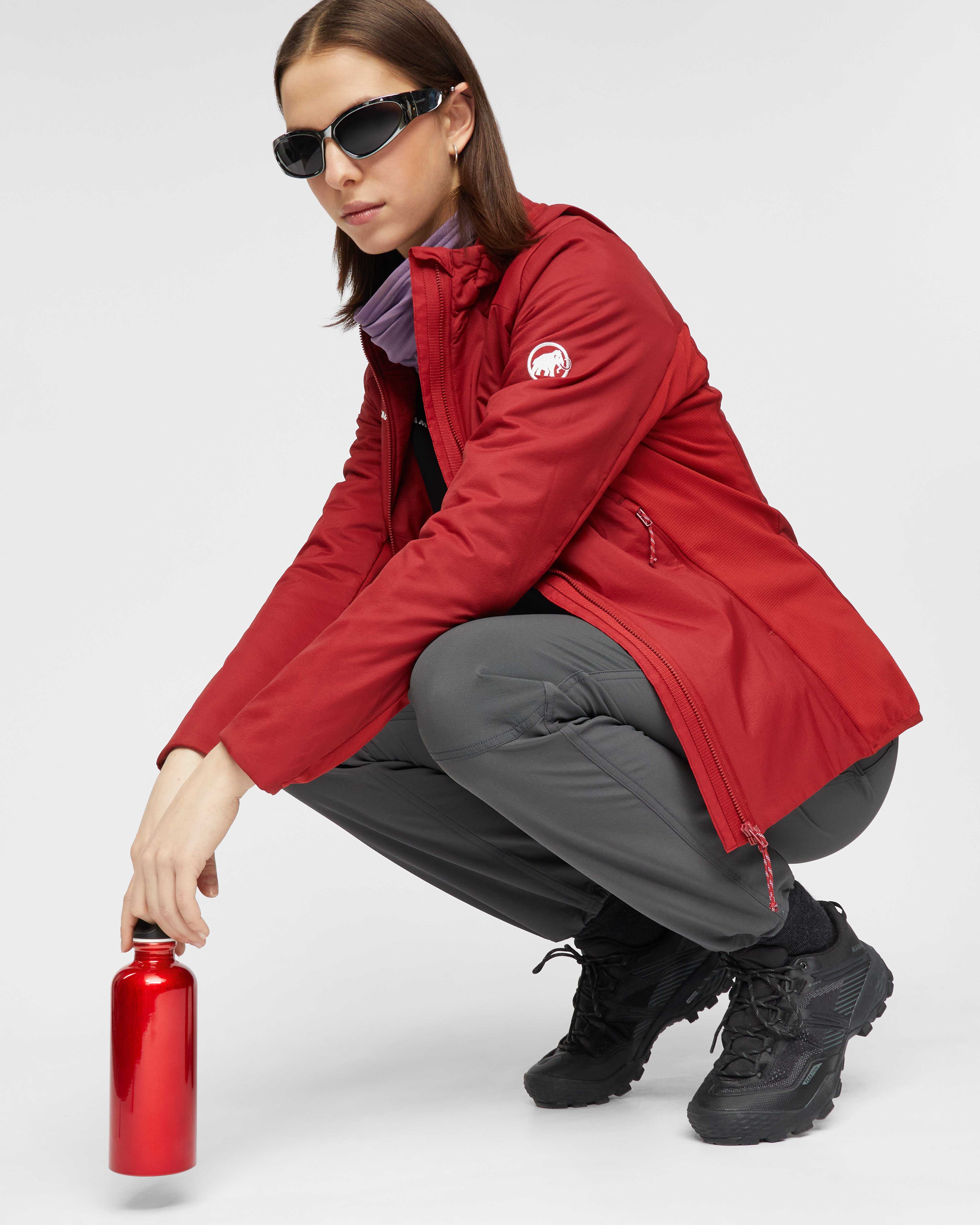 Mammut Rime Light IN Hybrid Hooded Jacket Women, dark mammut red - Dark mammut red - Outdoor view