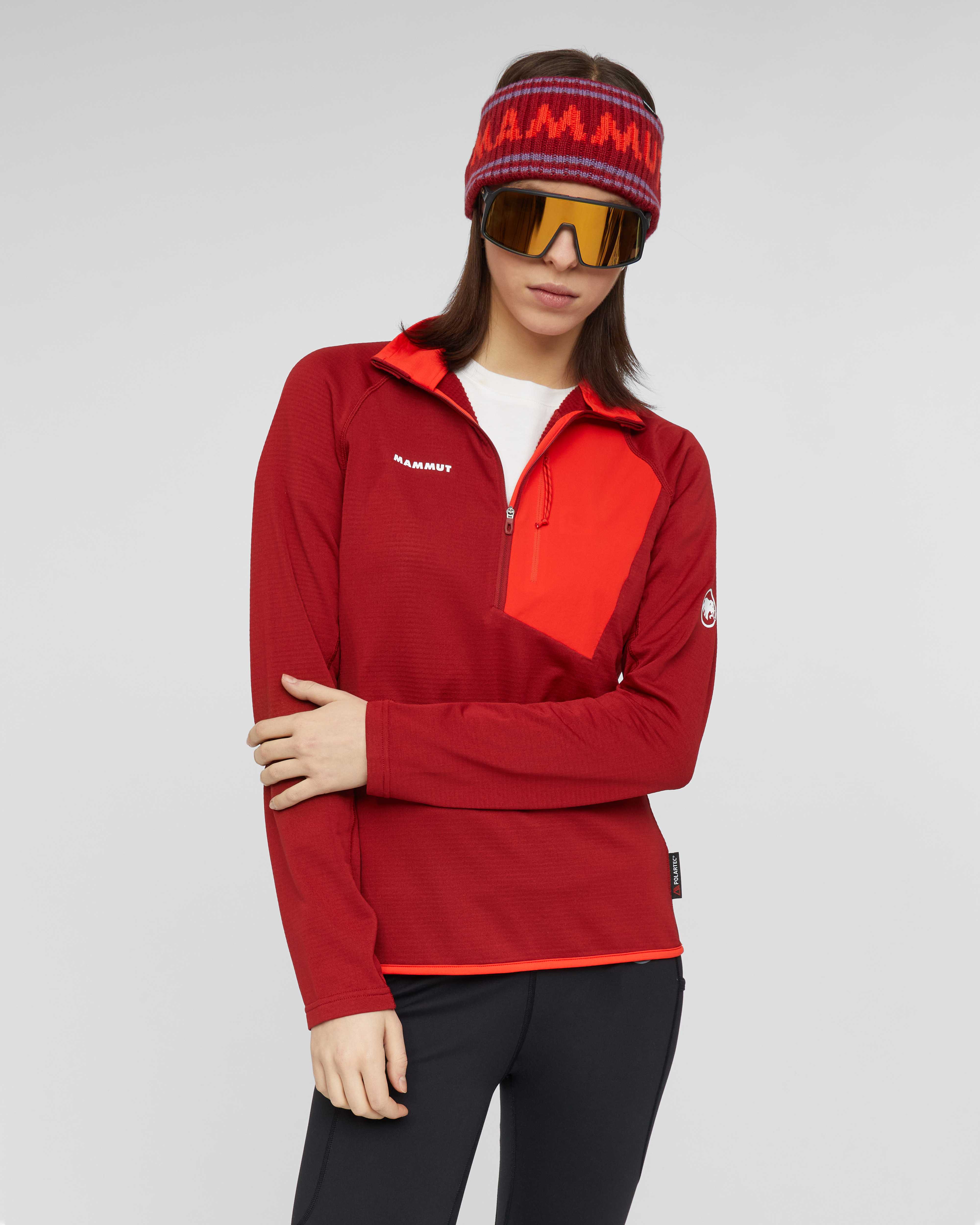 Mammut Aenergy Light ML Half Zip Pull Women, dark mammut red-mammut red - Dark mammut red-mammut red - Outdoor view