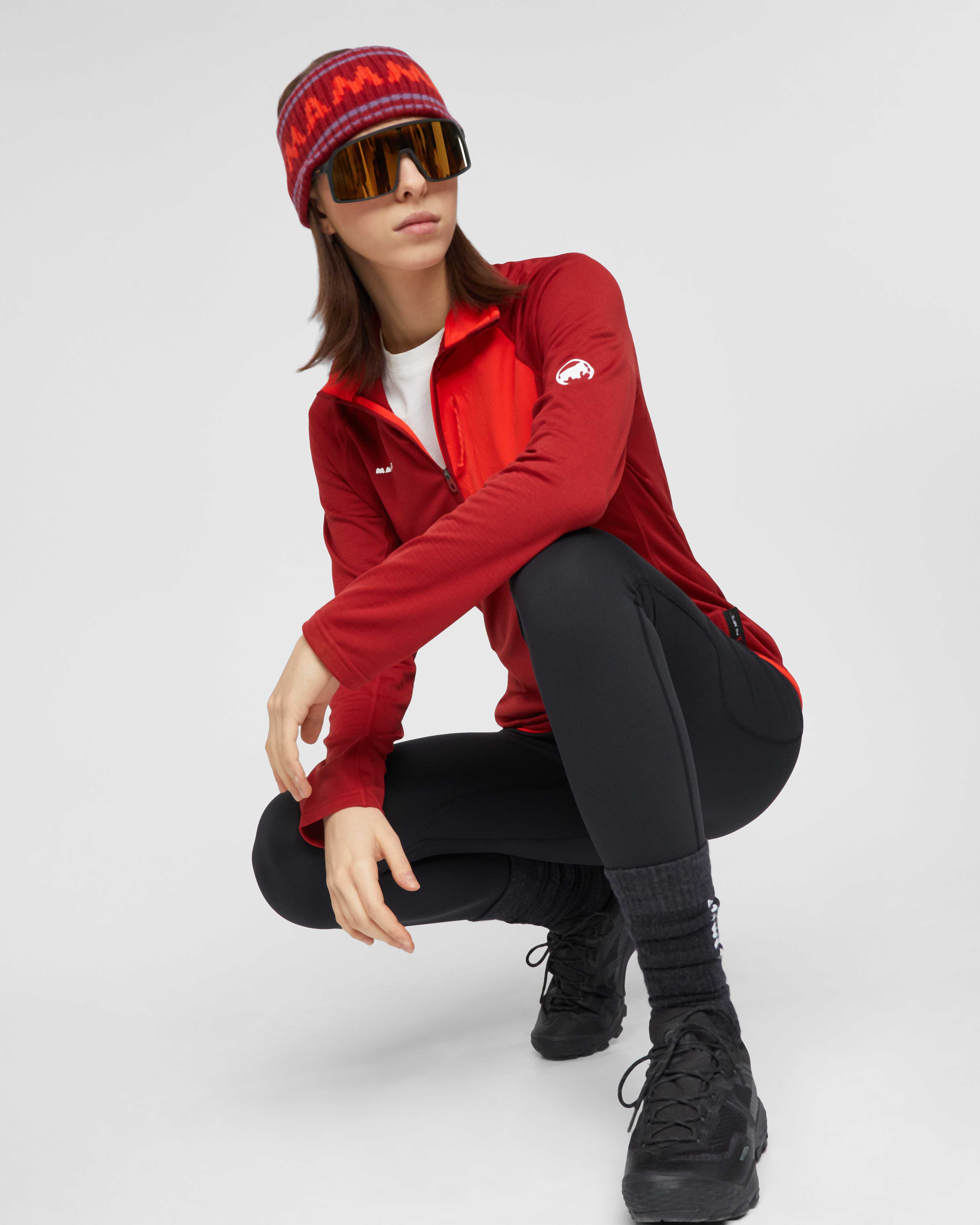 Mammut Aenergy Light ML Half Zip Pull Women, dark mammut red-mammut red - Dark mammut red-mammut red - Outdoor view