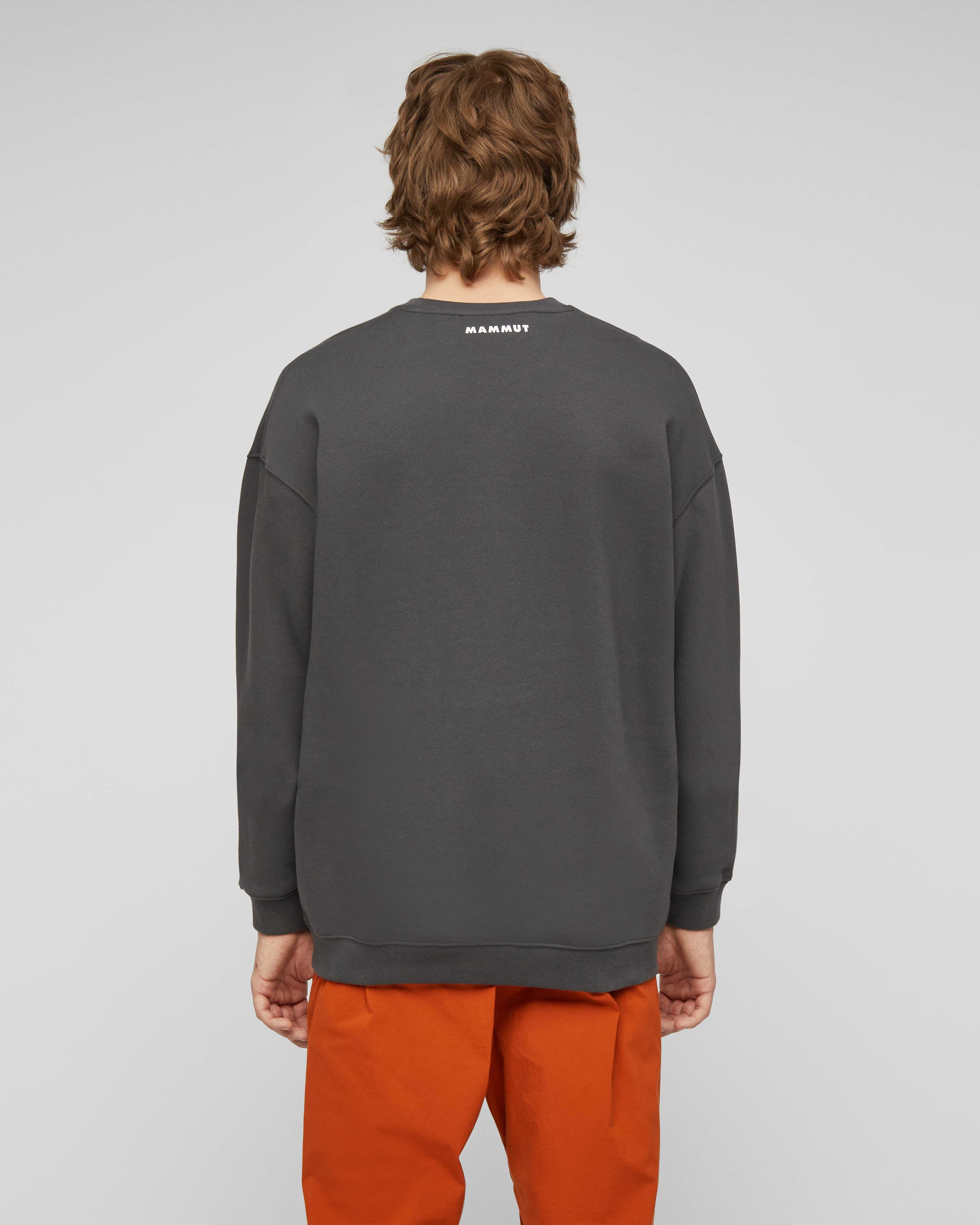 Mammut Mammut Base ML Crew Neck Men Mini Logo, gabbro - Gabbro - Model back view