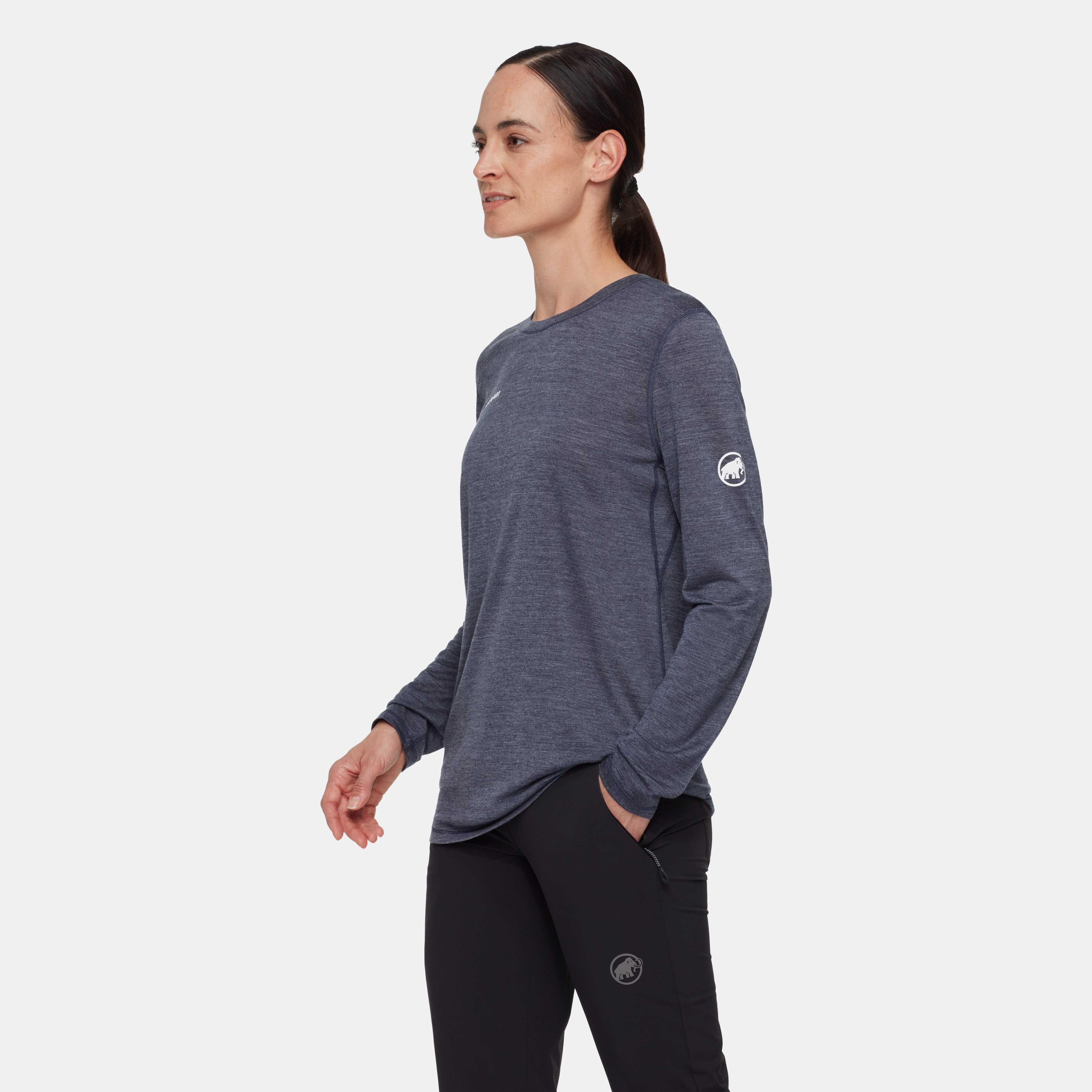 Mammut Tree Wool FL Longsleeve Women, marine melange - Marine melange