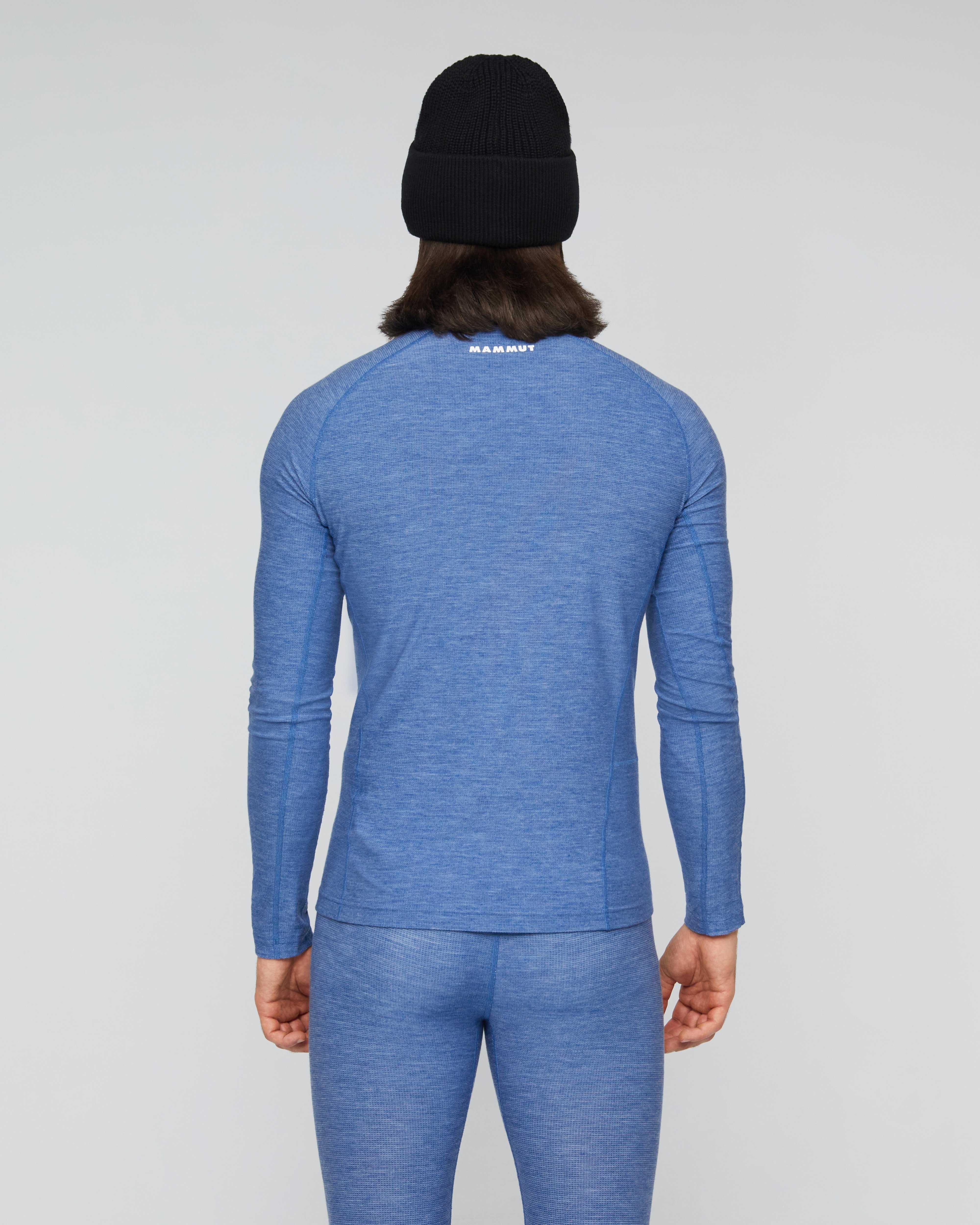 Mammut Tree Wool Thermal FL Half Zip Longsleeve Men, tschiel melange - Tschiel melange - Model back view