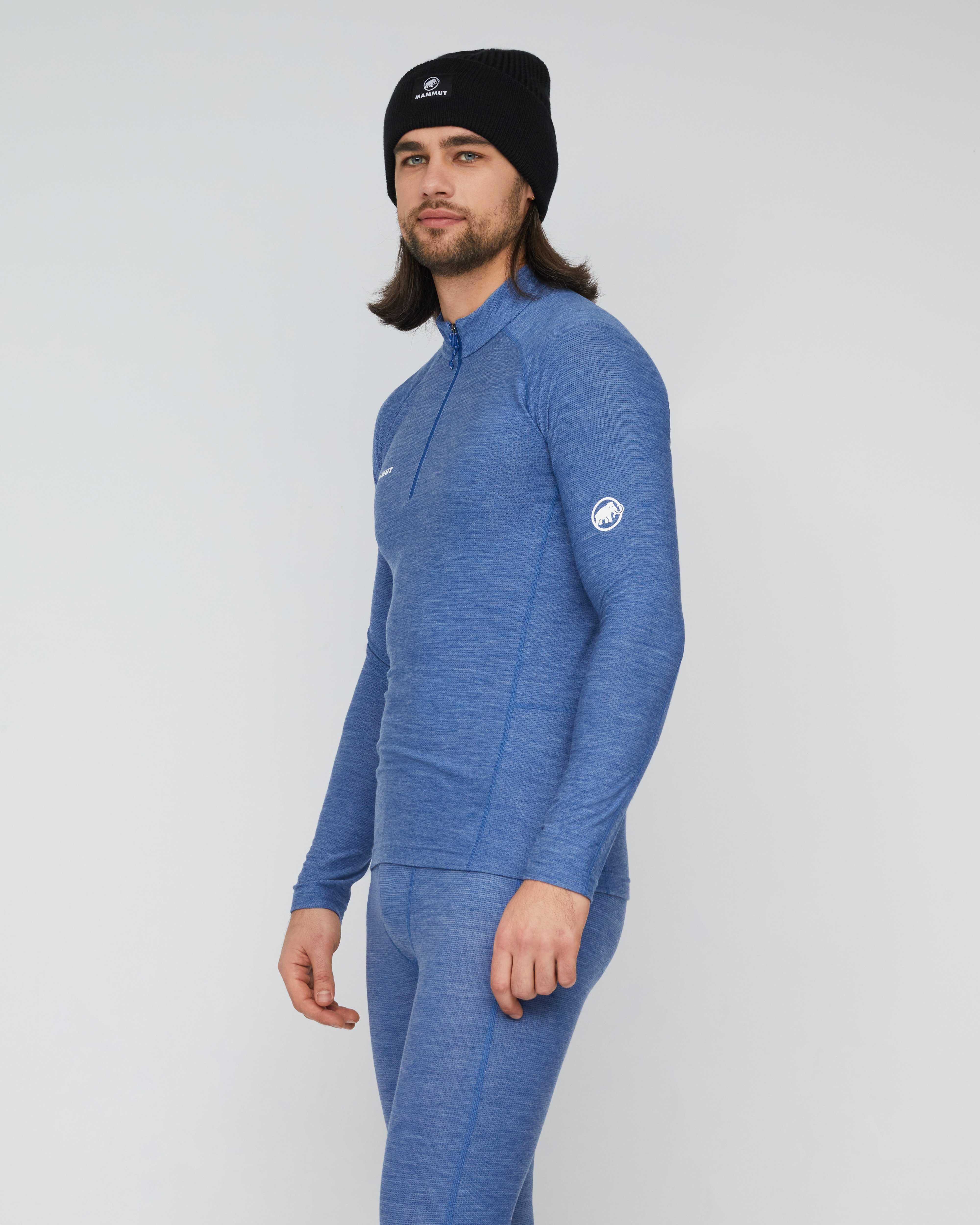 Mammut Tree Wool Thermal FL Half Zip Longsleeve Men, tschiel melange - Tschiel melange - Model side view