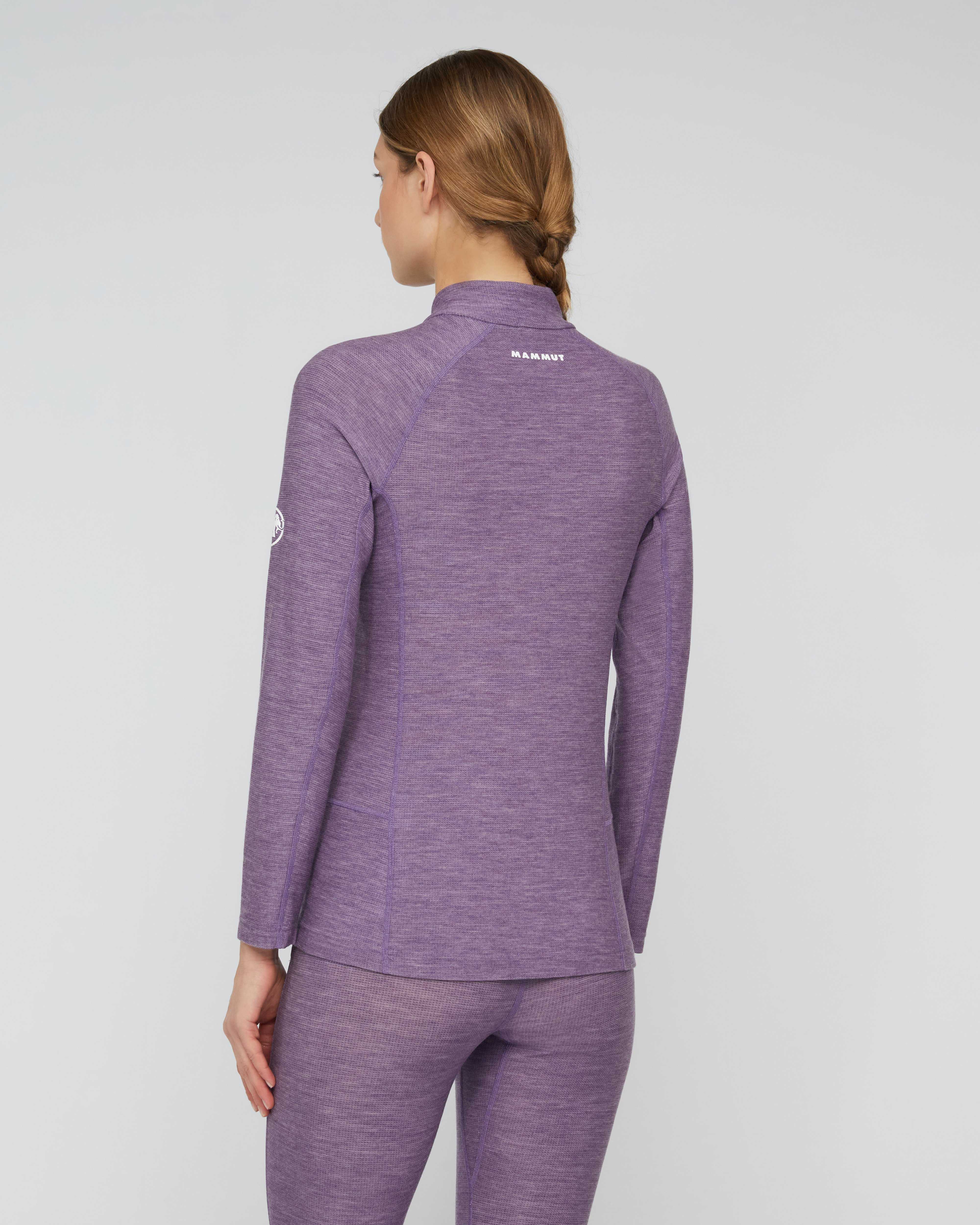 Mammut Tree Wool Thermal FL Half Zip Longsleeve Women, paloja melange - Paloja melange - Model back view