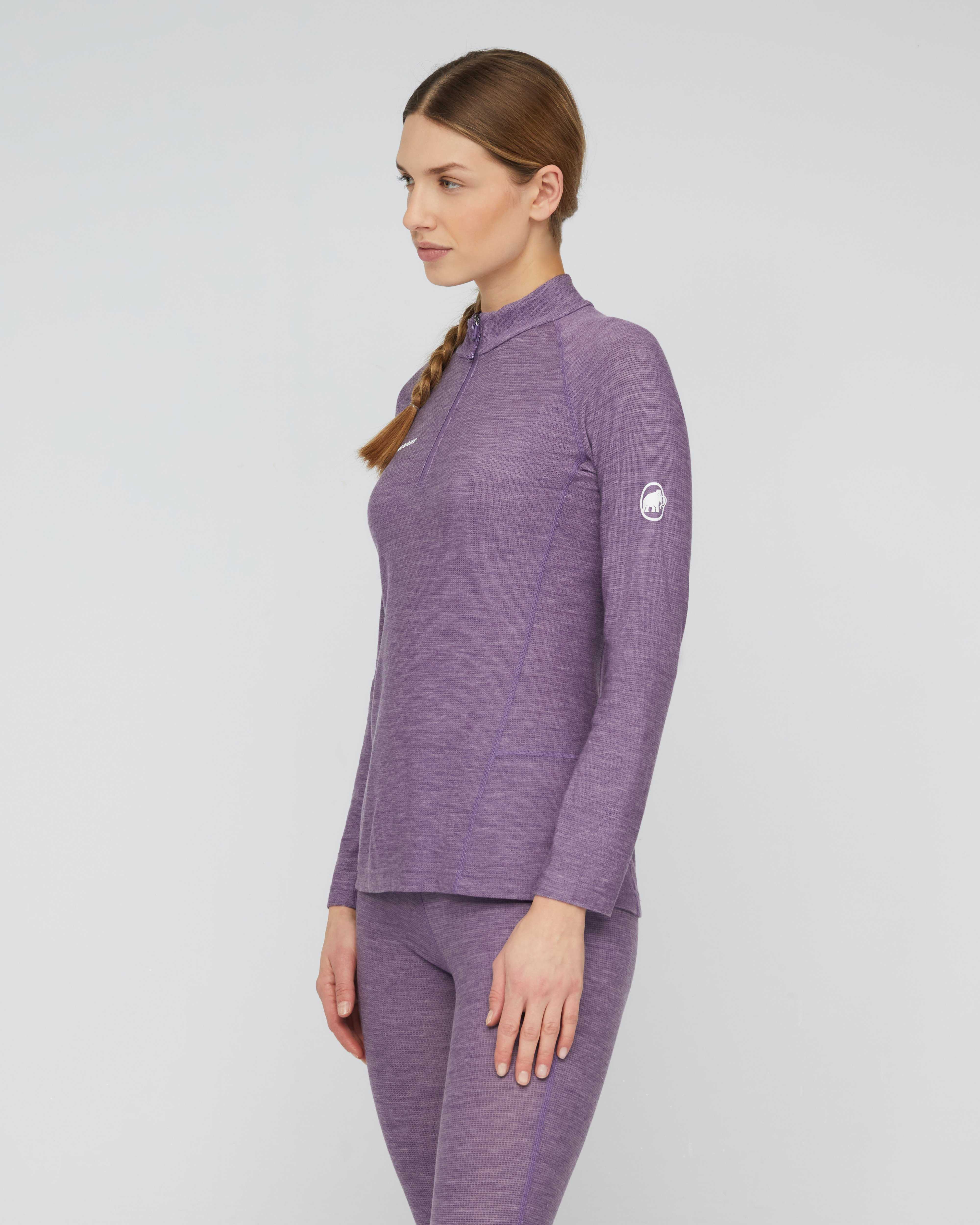 Mammut Tree Wool Thermal FL Half Zip Longsleeve Women, paloja melange - Paloja melange - Model side view