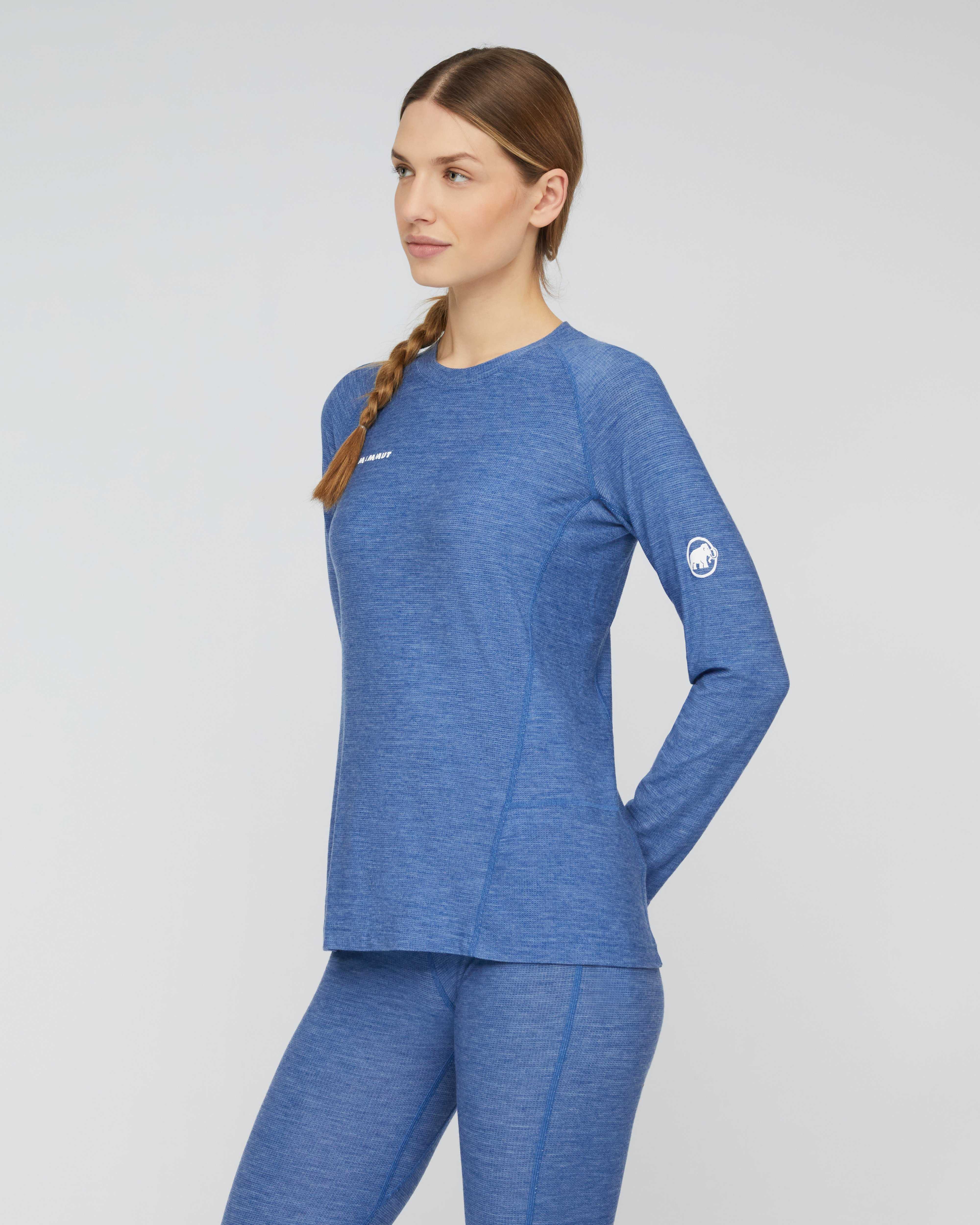 Mammut Tree Wool Thermal FL Longsleeve Women, tschiel melange - Tschiel melange - Model side view