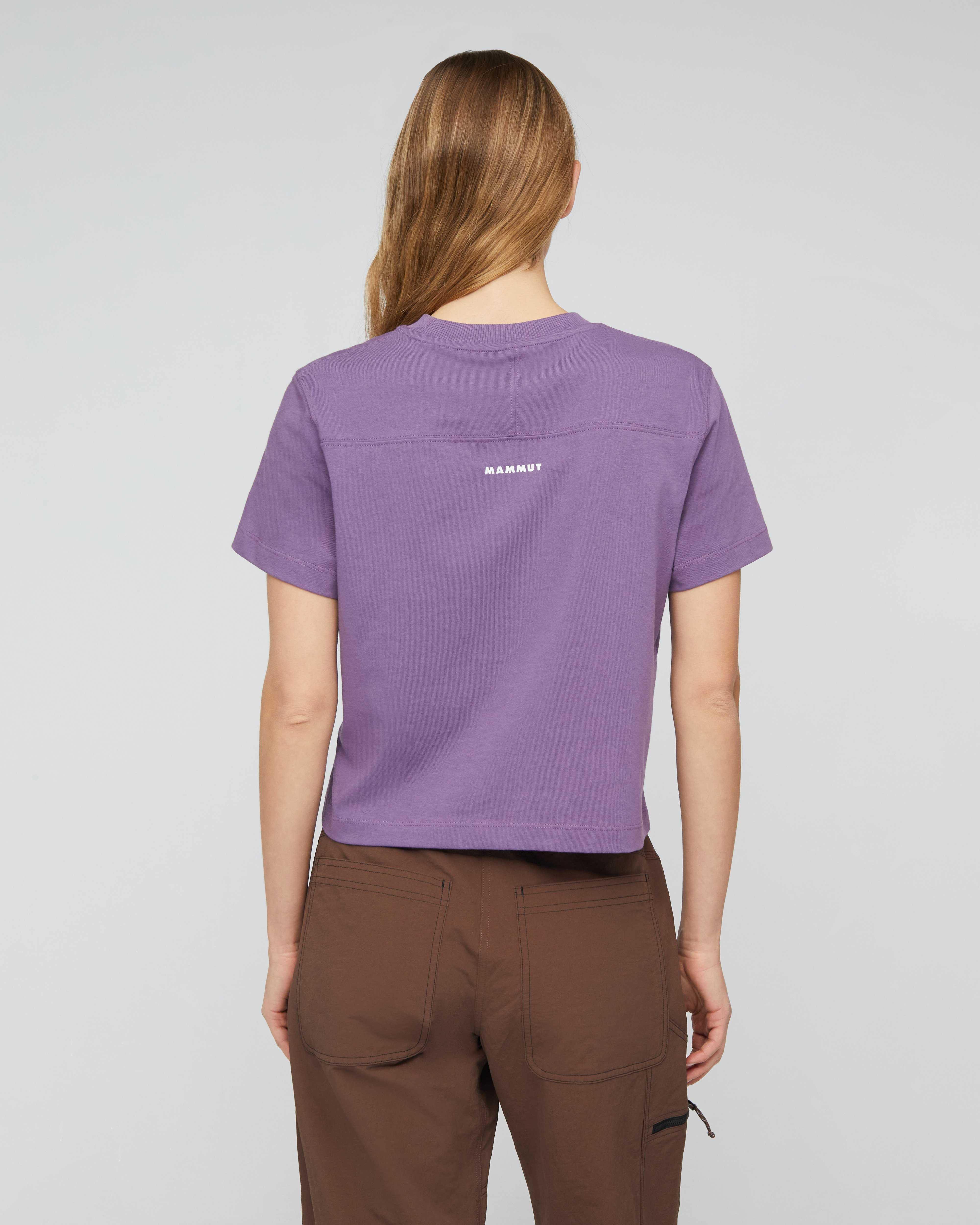 Mammut Mammut Base Cropped T-Shirt Women Mini Logo, paloja - Paloja - Model back view