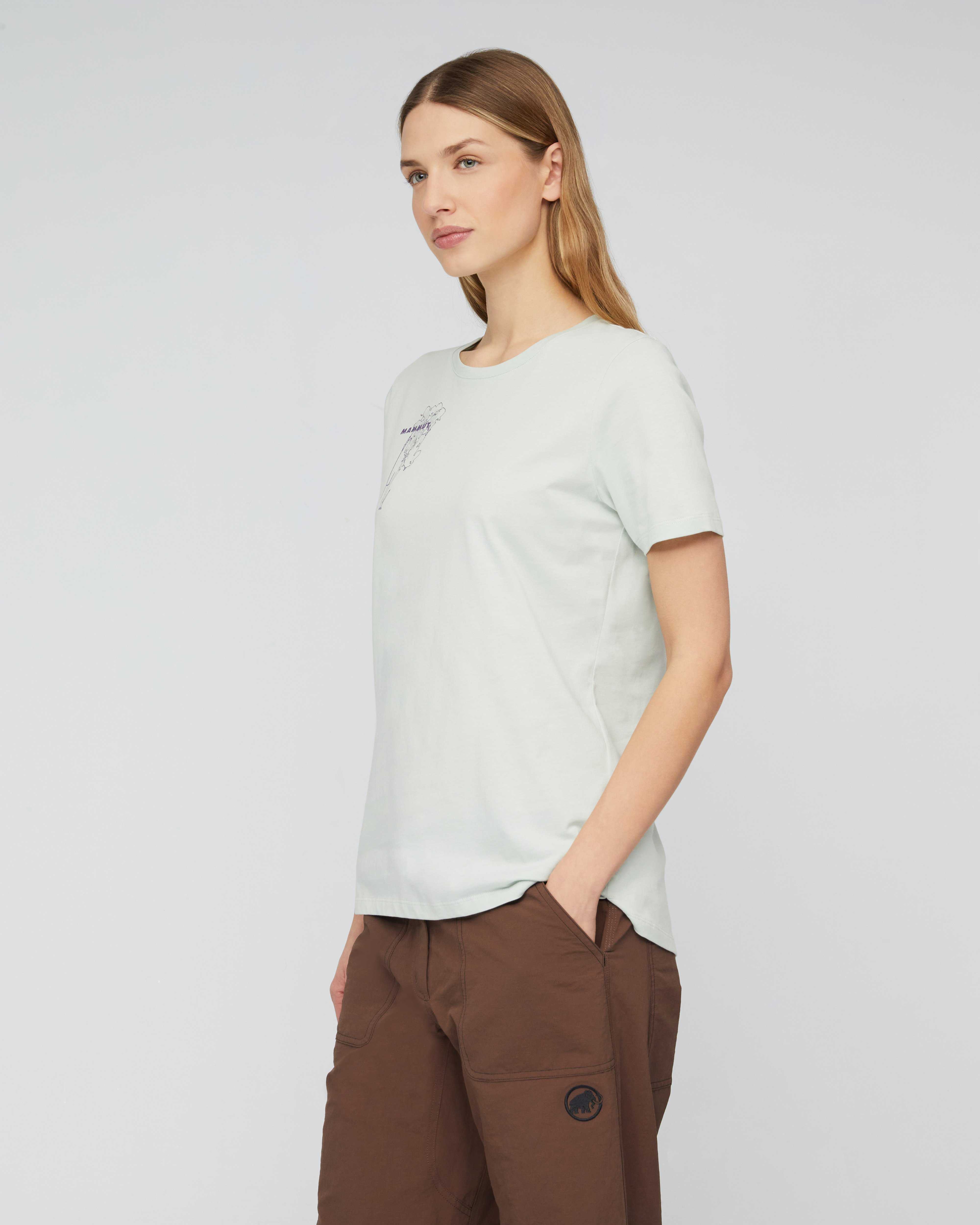 Mammut Mammut Core T-Shirt Women Flower, silver sage - Silver sage - Model side view