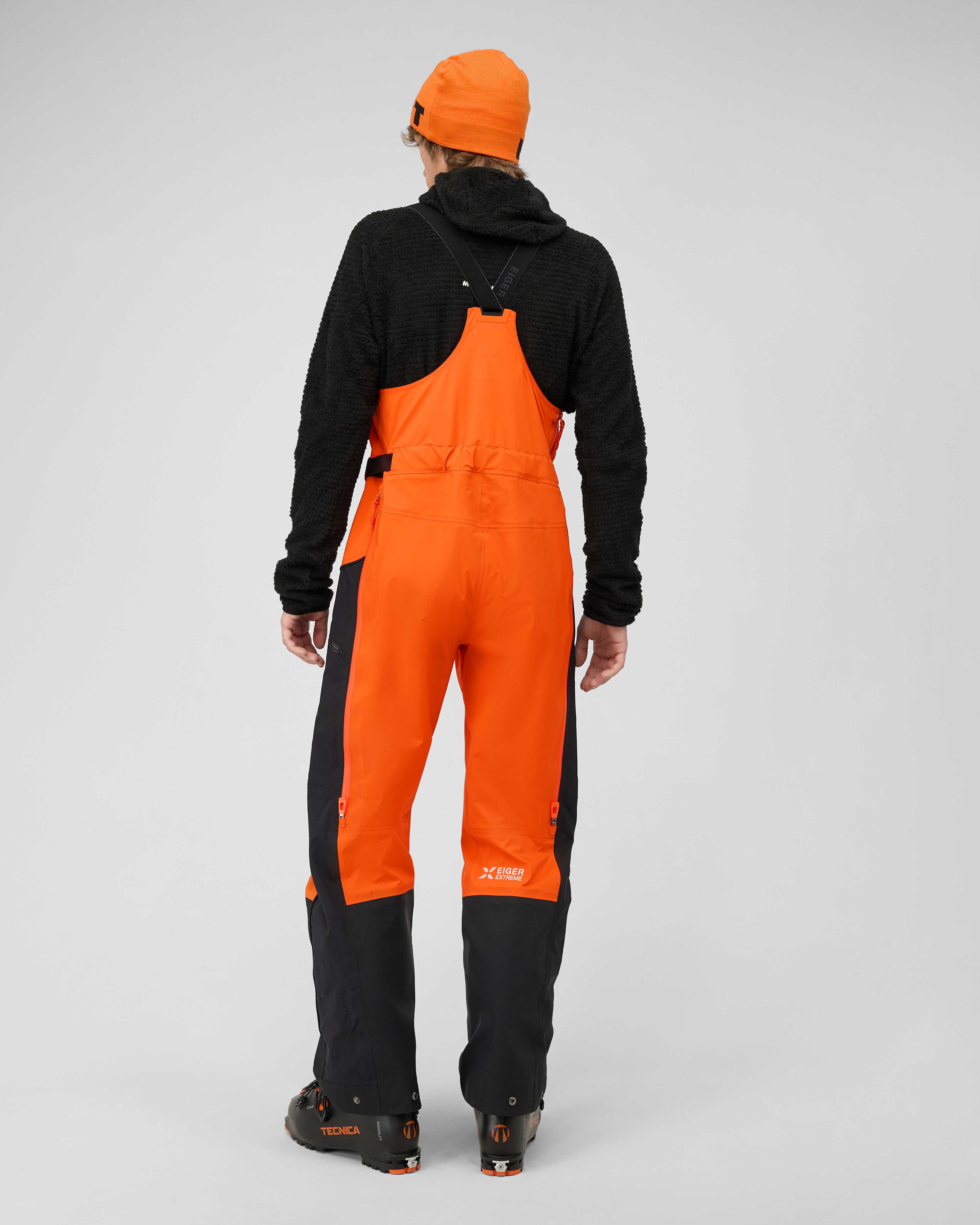 Mammut Eiger Free Pro HS Bib Pants Men, eiger orange-black - Eiger orange-black - Model back view