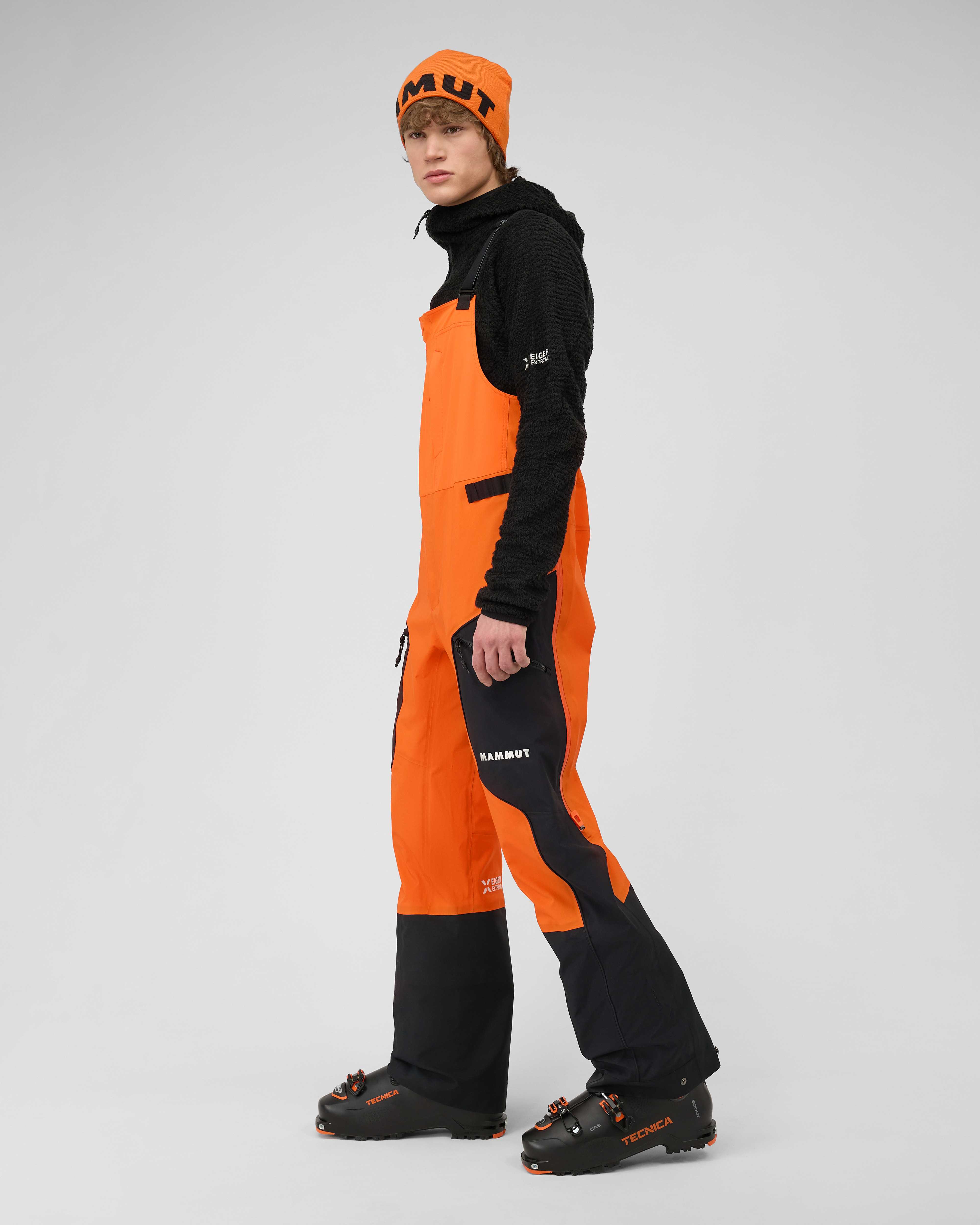 Mammut Eiger Free Pro HS Bib Pants Men, eiger orange-black - Eiger orange-black - Model side view