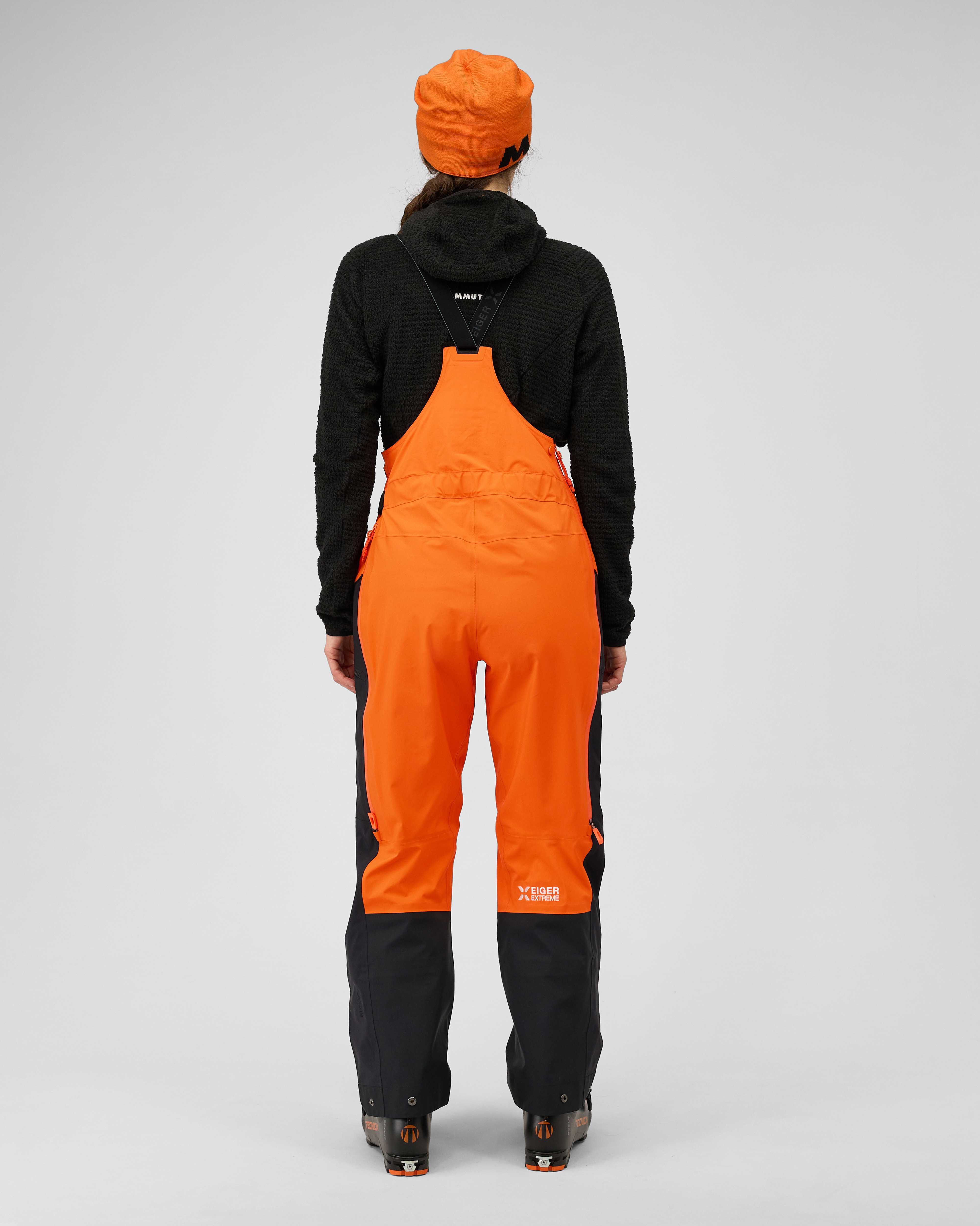 Mammut Eiger Free Pro HS Bib Pants Women, eiger orange-black - Eiger orange-black - Model back view