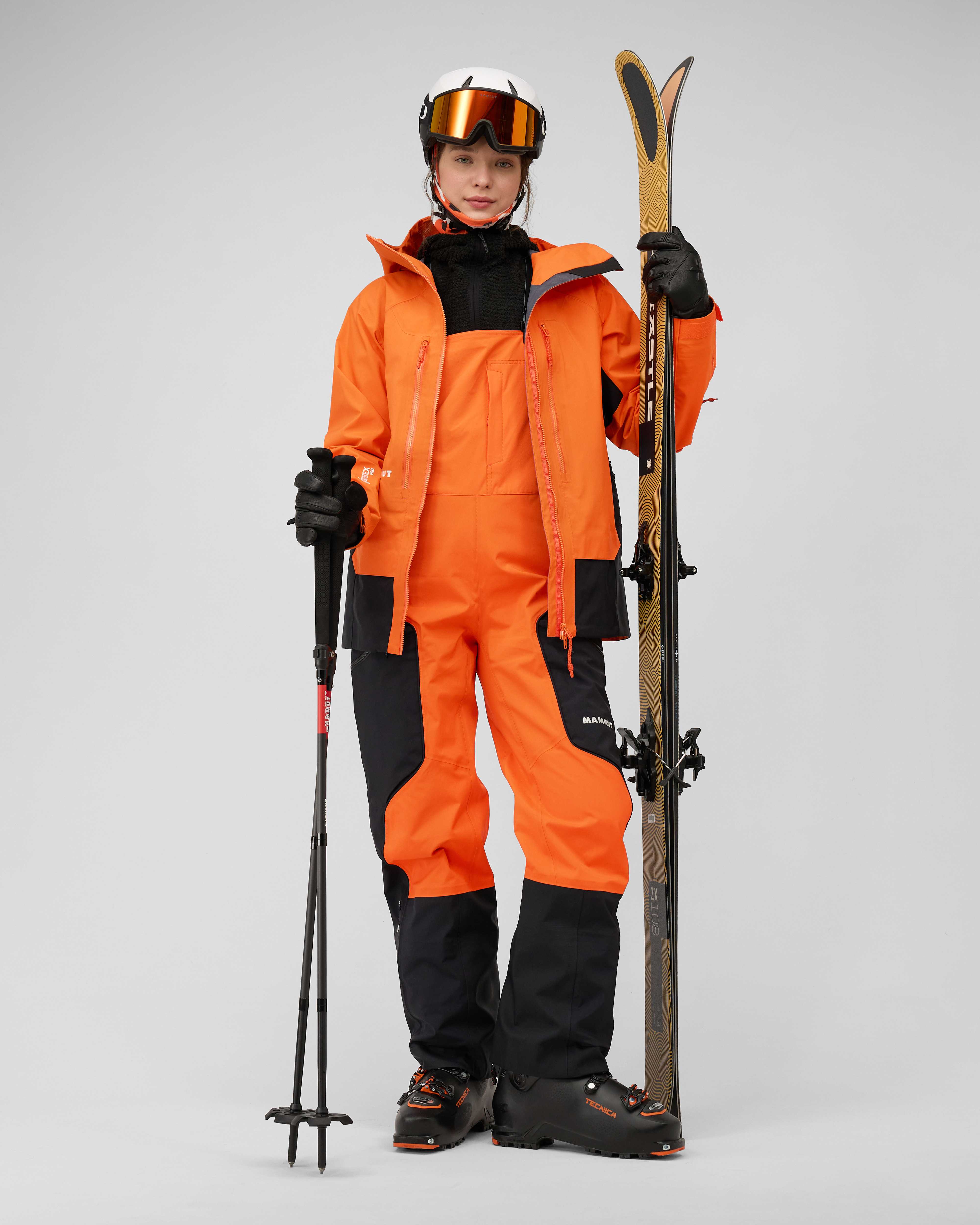 Mammut Eiger Free Pro HS Bib Pants Women, eiger orange-black - Eiger orange-black - Outdoor view