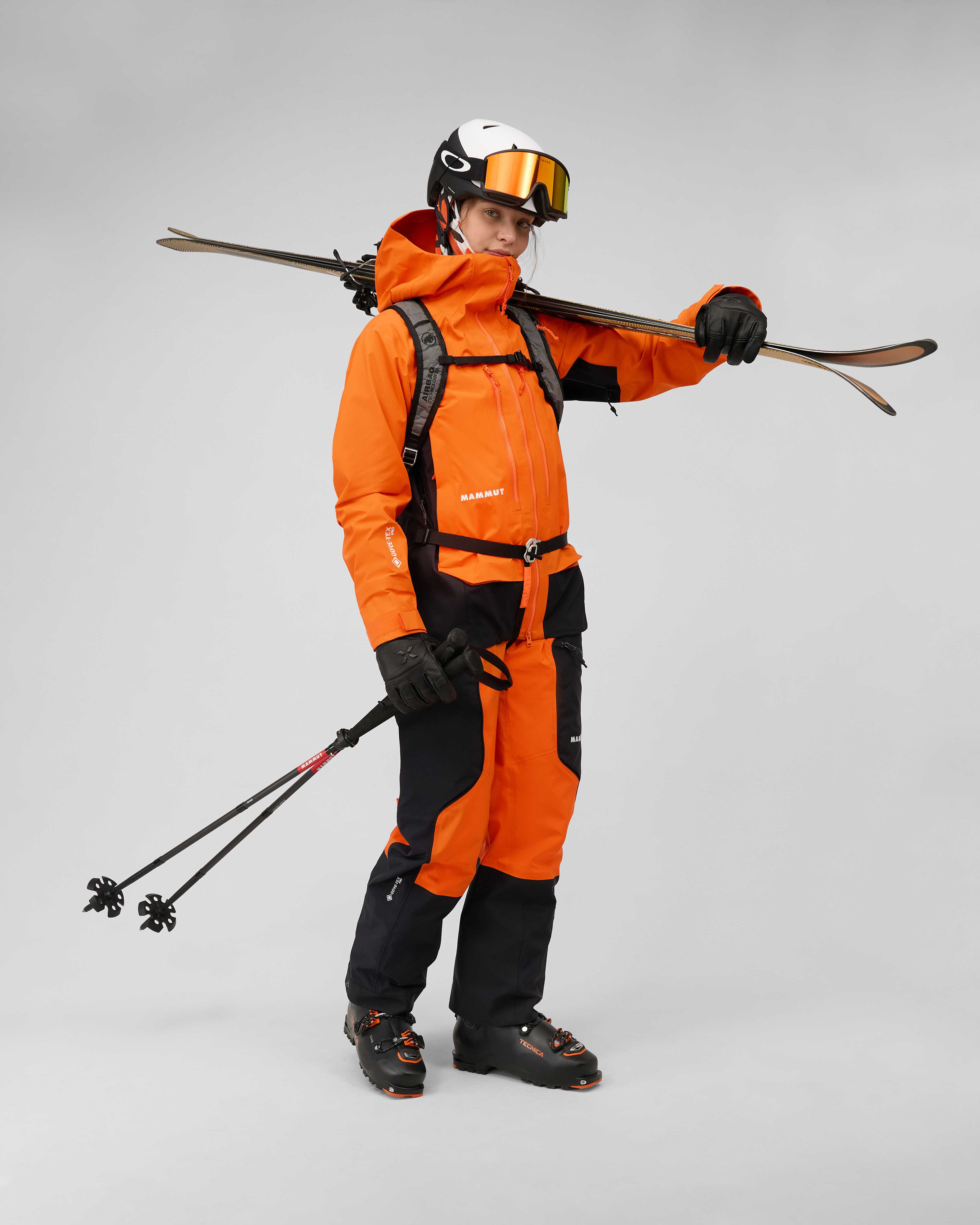 Mammut Eiger Free Pro HS Bib Pants Women, eiger orange-black - Eiger orange-black - Outdoor view