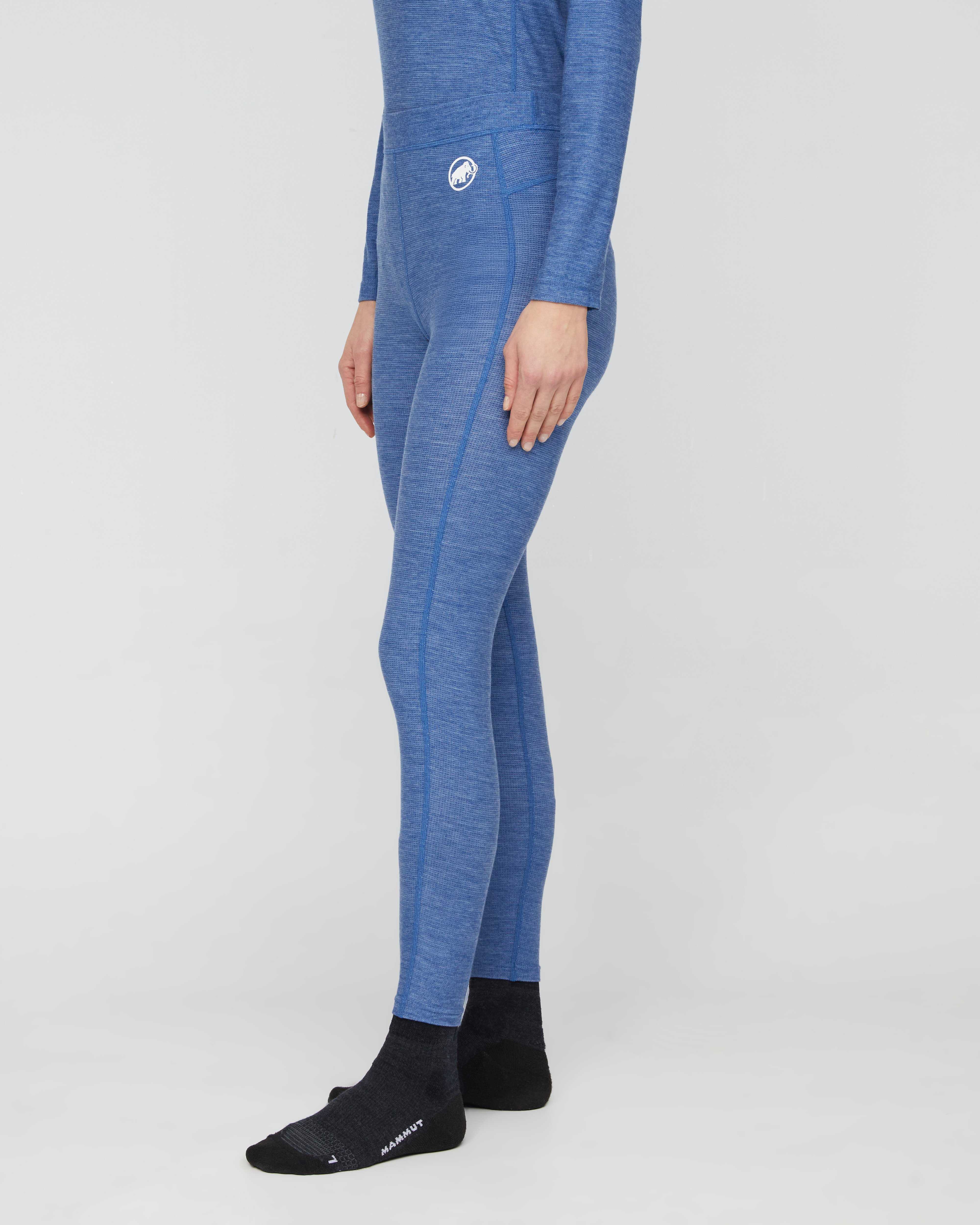 Mammut Tree Wool Thermal FL Tights Women, tschiel melange - Tschiel melange - Model side view