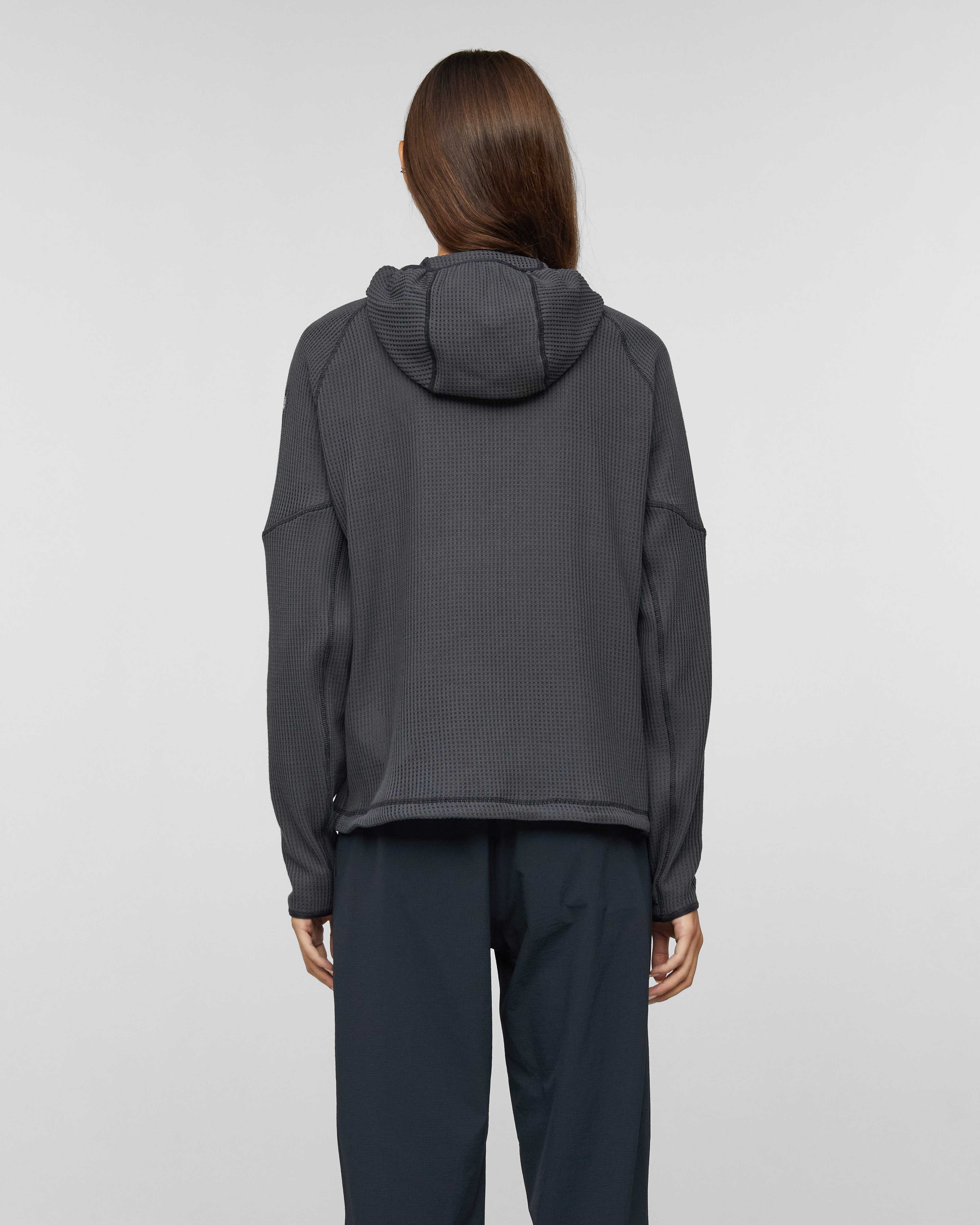 Mammut Valley Powerdry ML Hooded Jacket Women, creas black - Creas black - Model back view