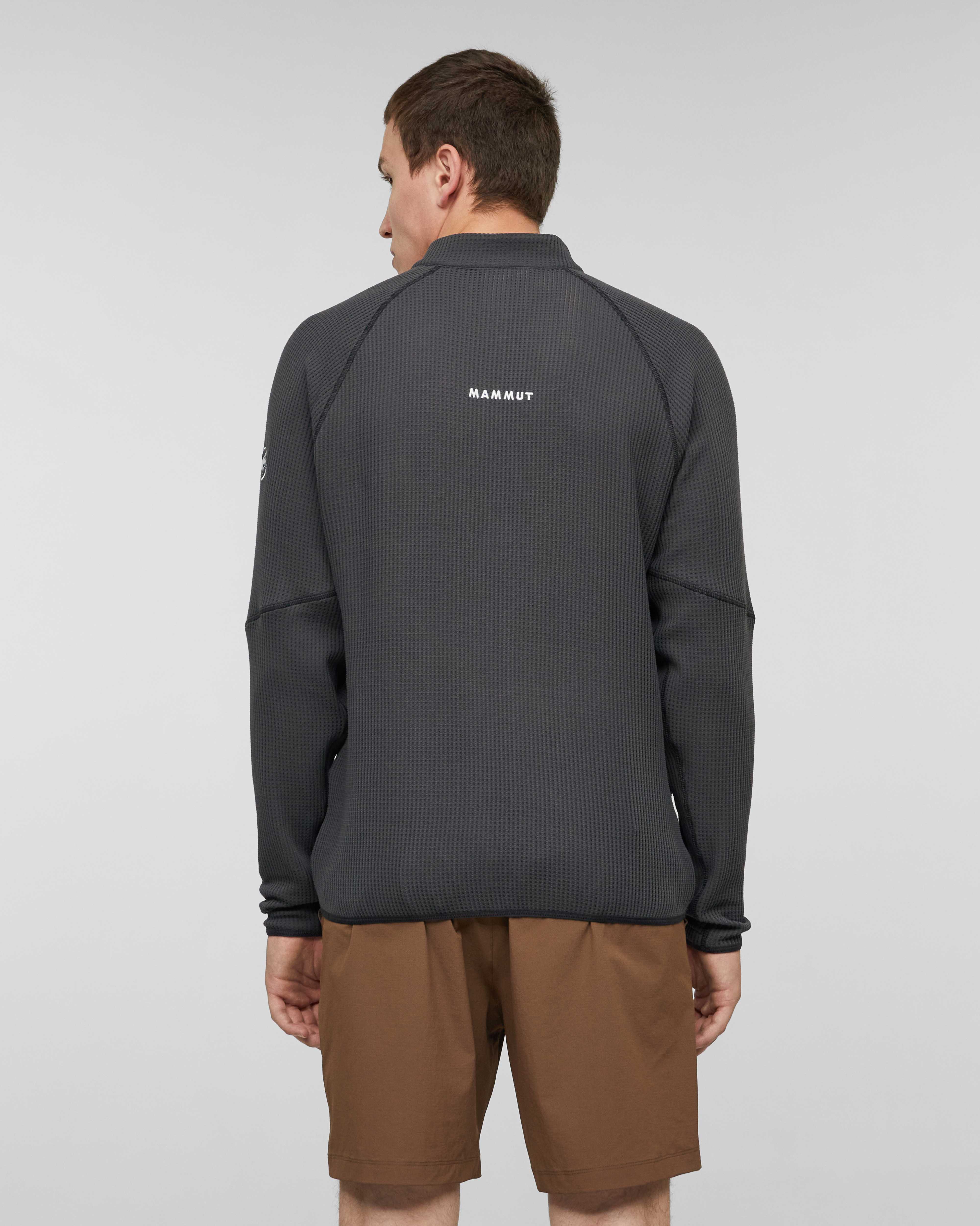 Mammut Valley Powerdry ML Half Zip Pull Men, creas black - Creas black - Model back view