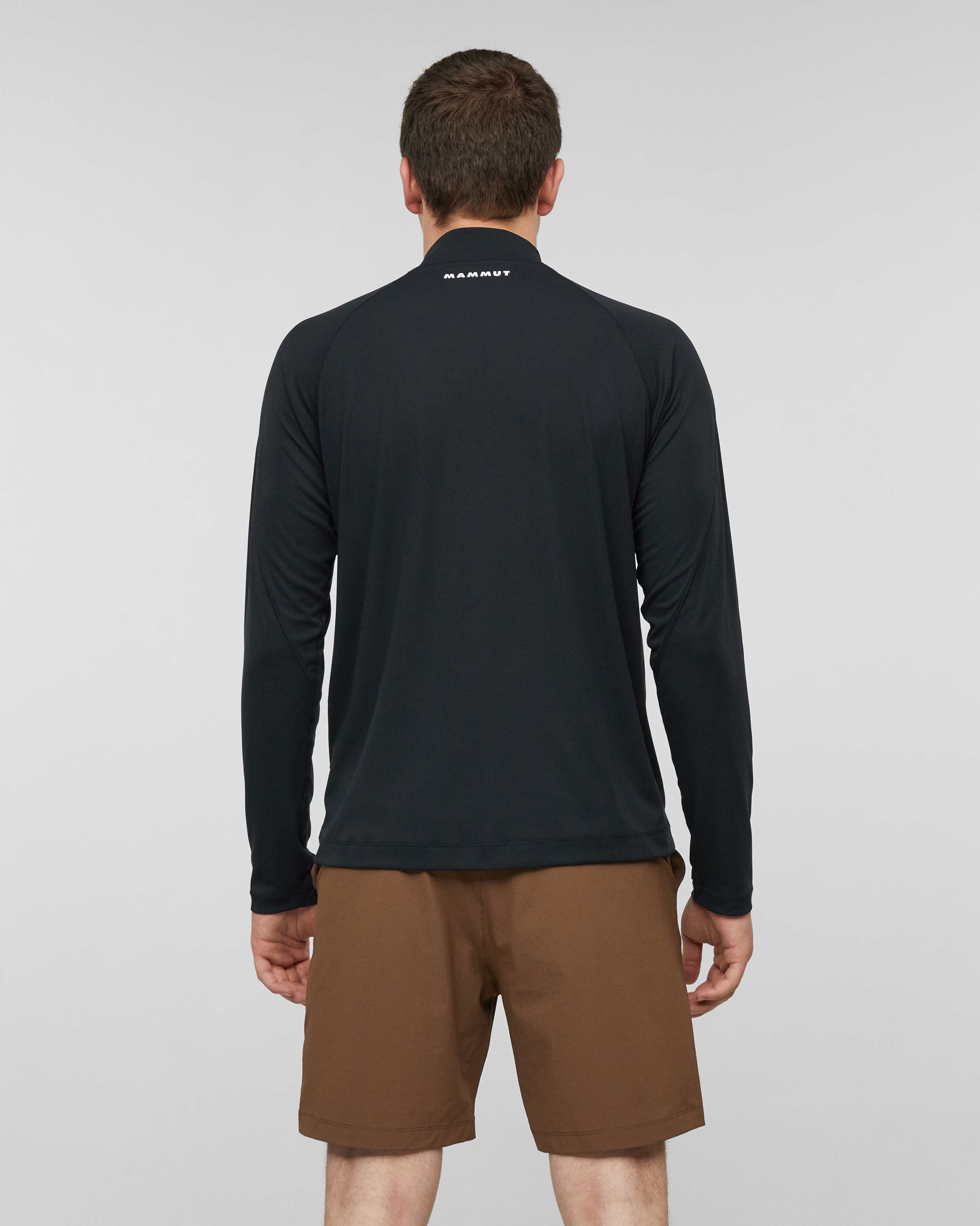 Mammut Valley Powerdry FL Half Zip T-Shirt Men, creas black - Creas black - Model back view