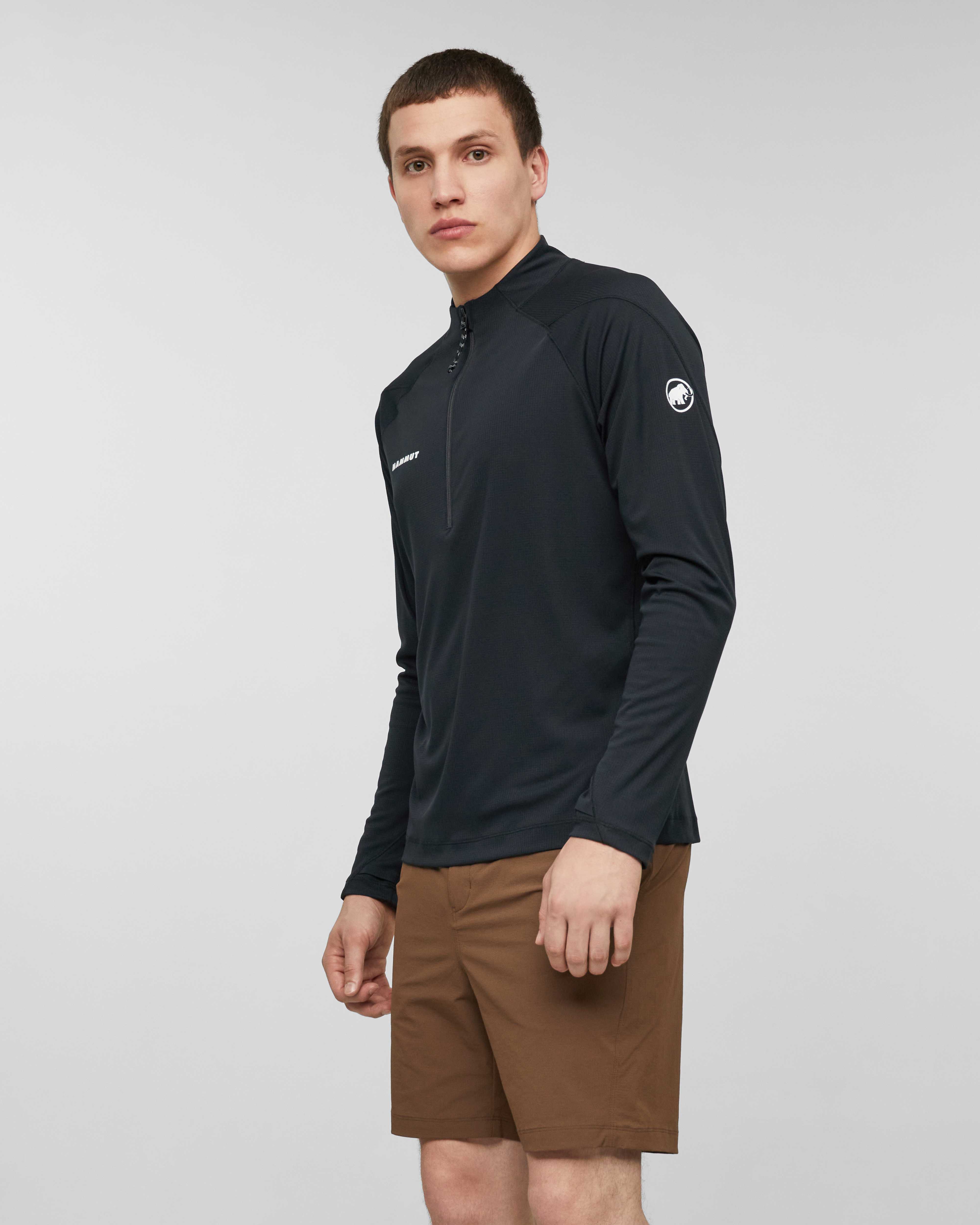 Mammut Valley Powerdry FL Half Zip T-Shirt Men, creas black - Creas black - Model side view