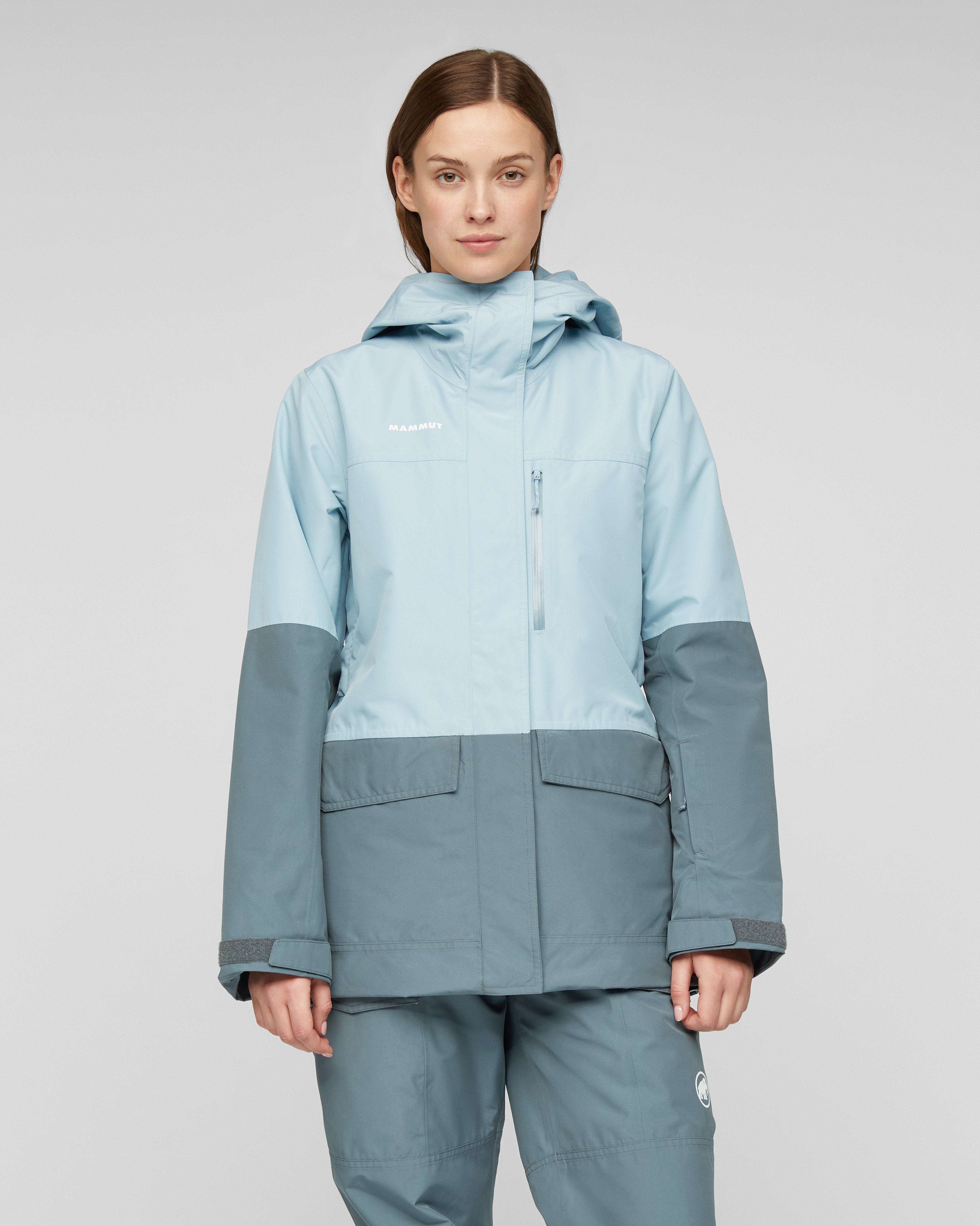 Mammut Fall Line HS Thermo Hooded Jacket Women, nebla-strata - Nebla-strata - Model front view