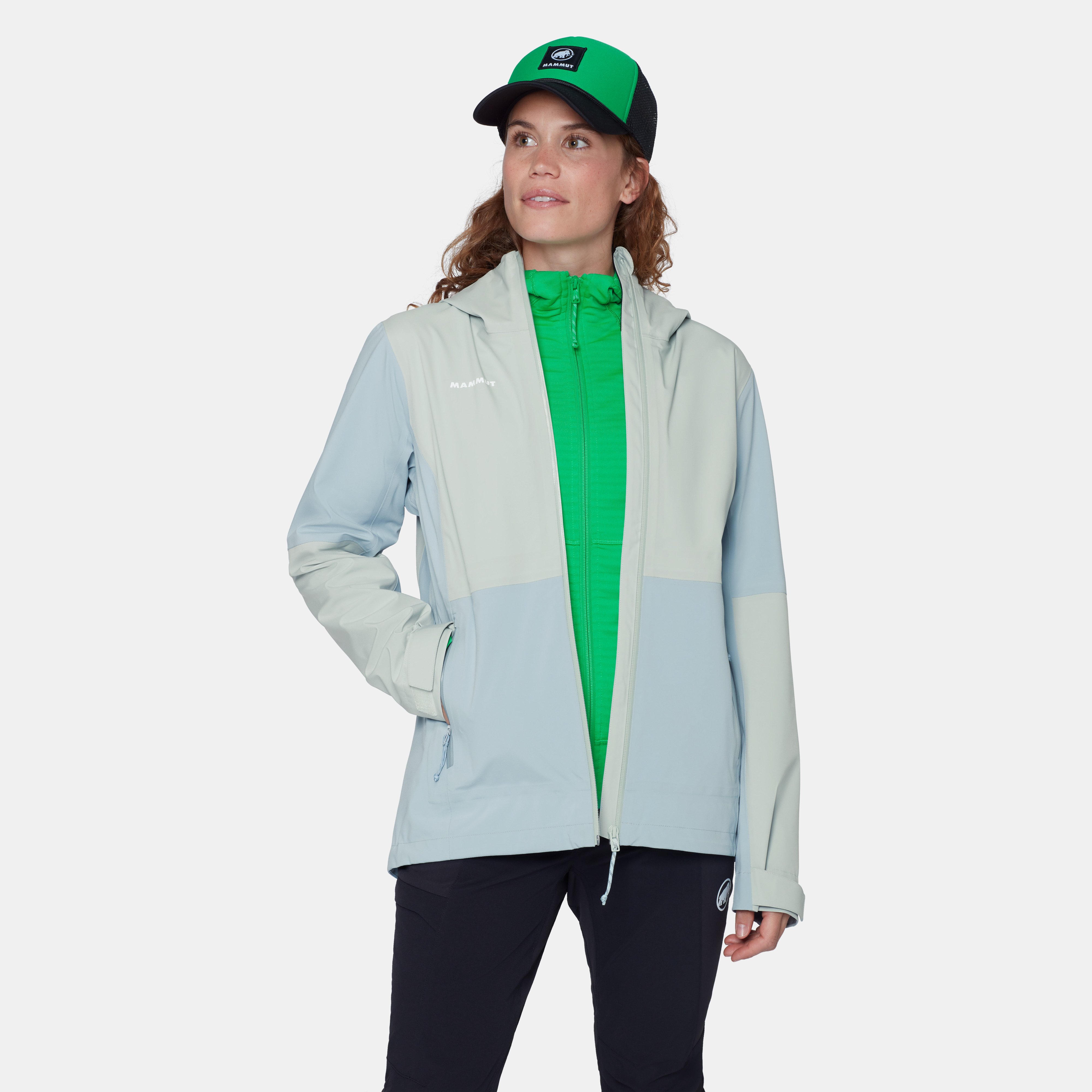 Mammut Linard Guide HS Hooded Jacket Women, nebla-silver sage - Nebla-silver sage