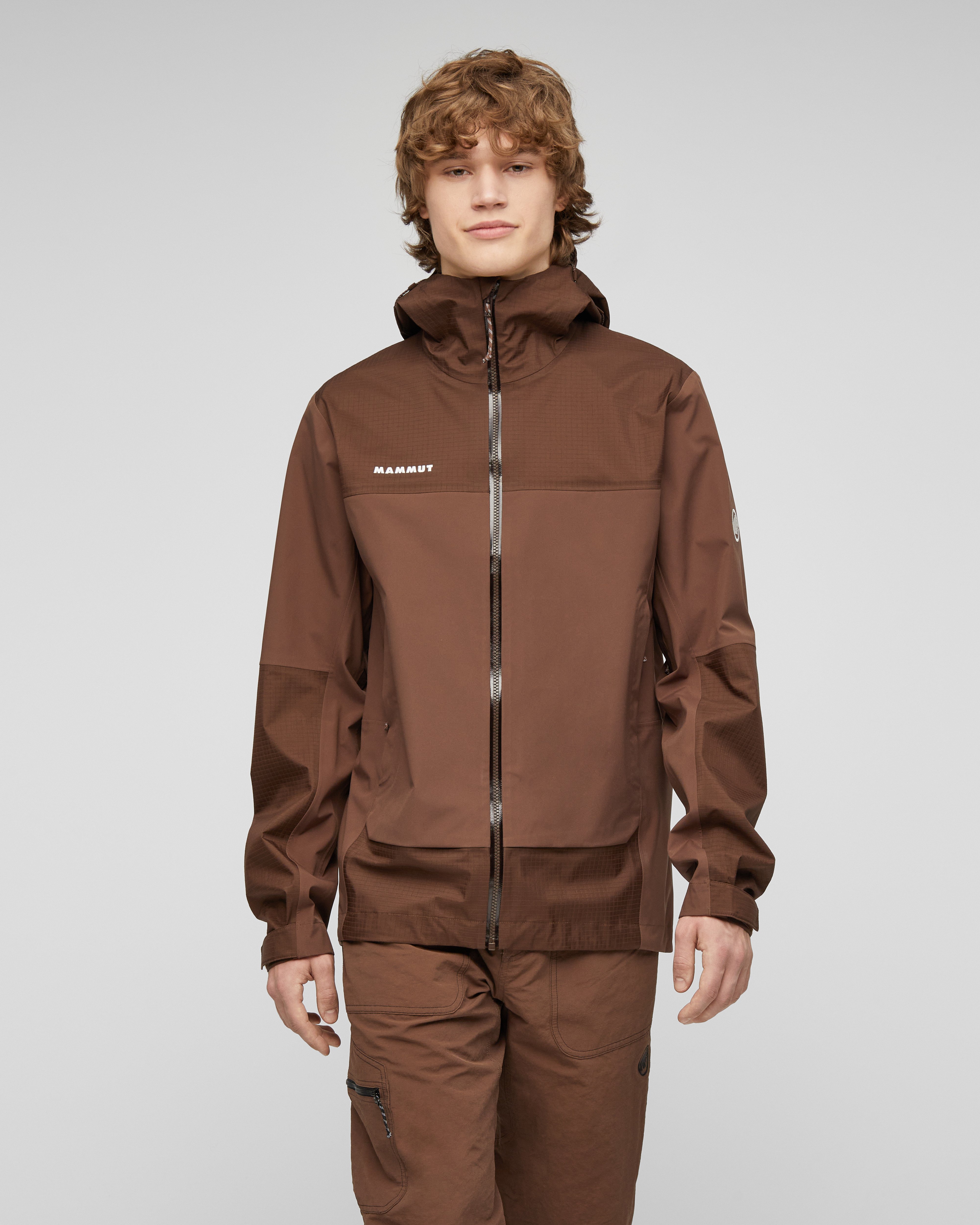 Mammut Ducan Guide HS Hooded Jacket Men, soil - Soil - Model front view