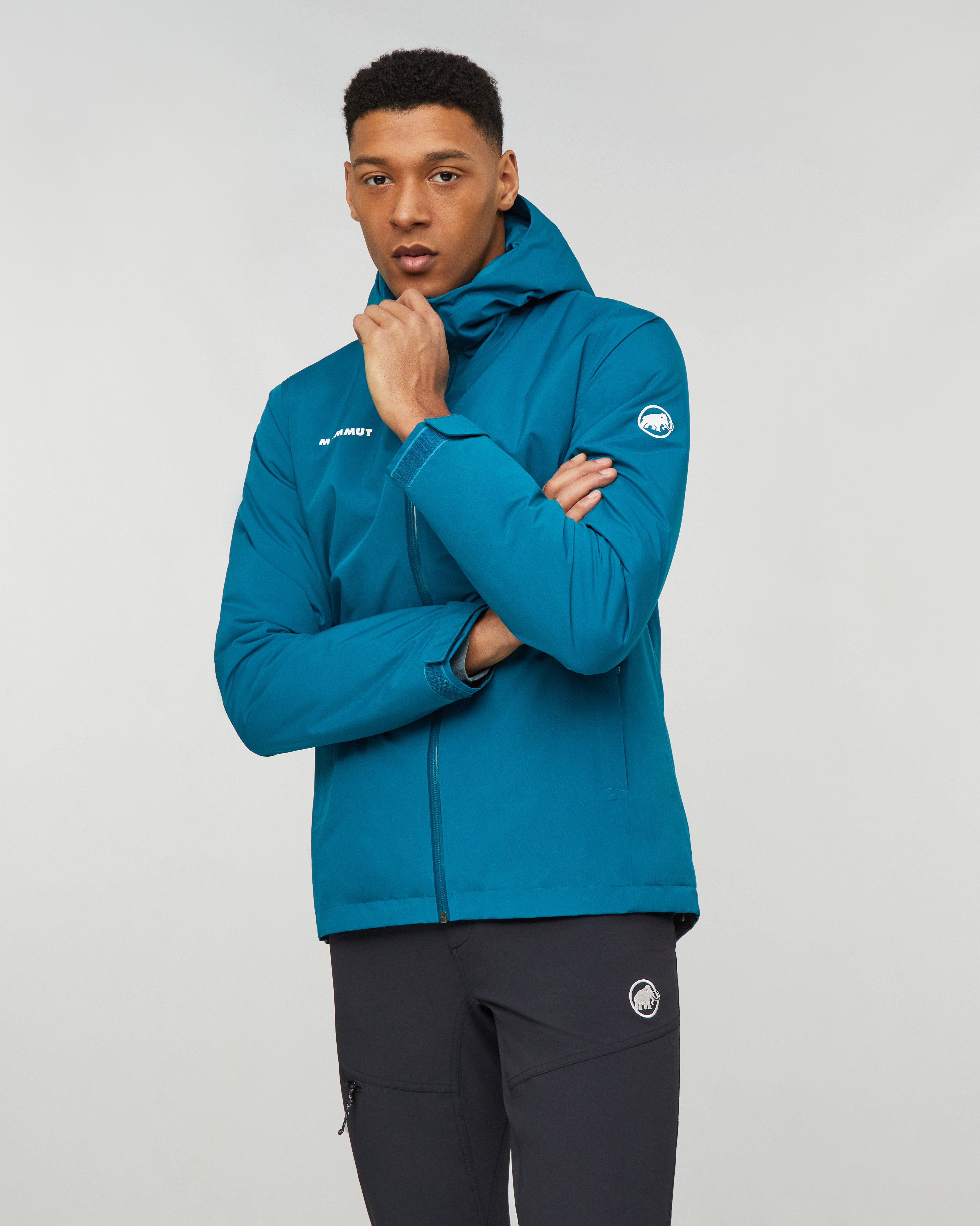 Mammut Linard HS Thermo Hooded Jacket Men, deep teal - Deep teal - Model front view