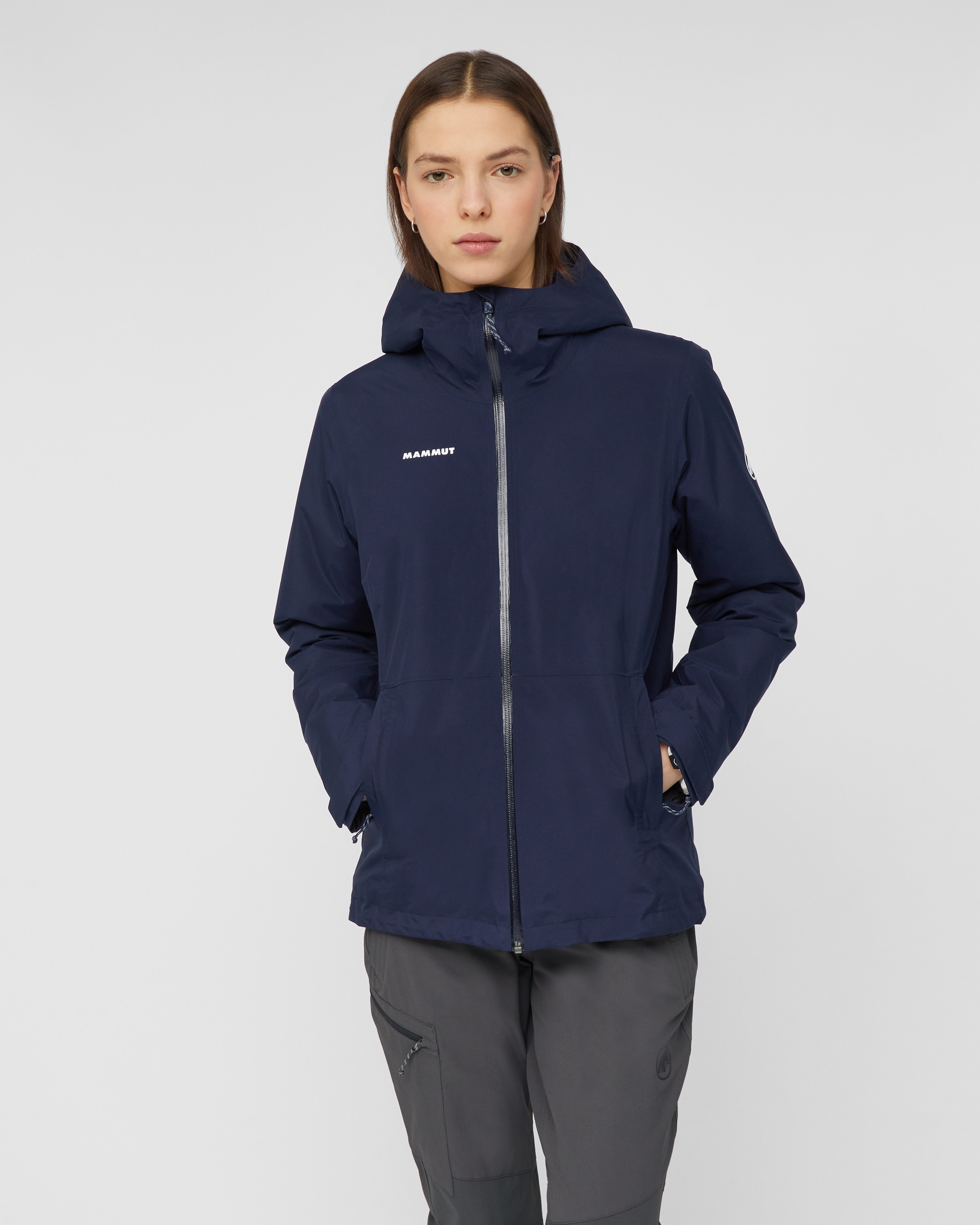 Mammut Linard HS Thermo Hooded Jacket Women, marine - Marine - Model front view
